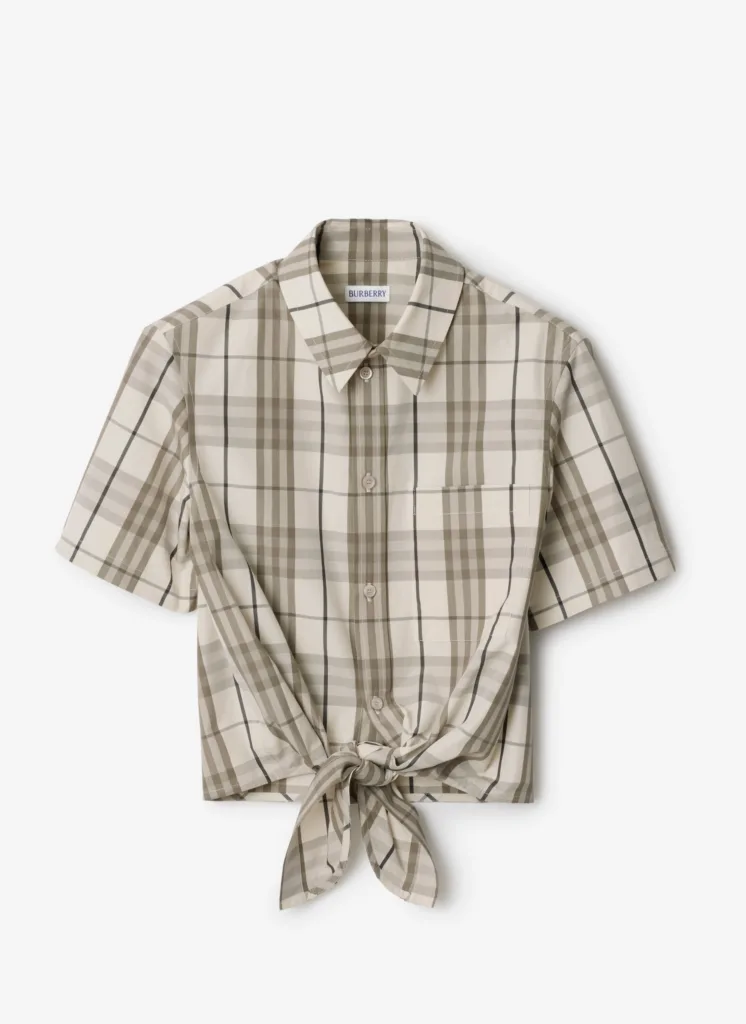 Burberry Cropped Check Cotton Shirt