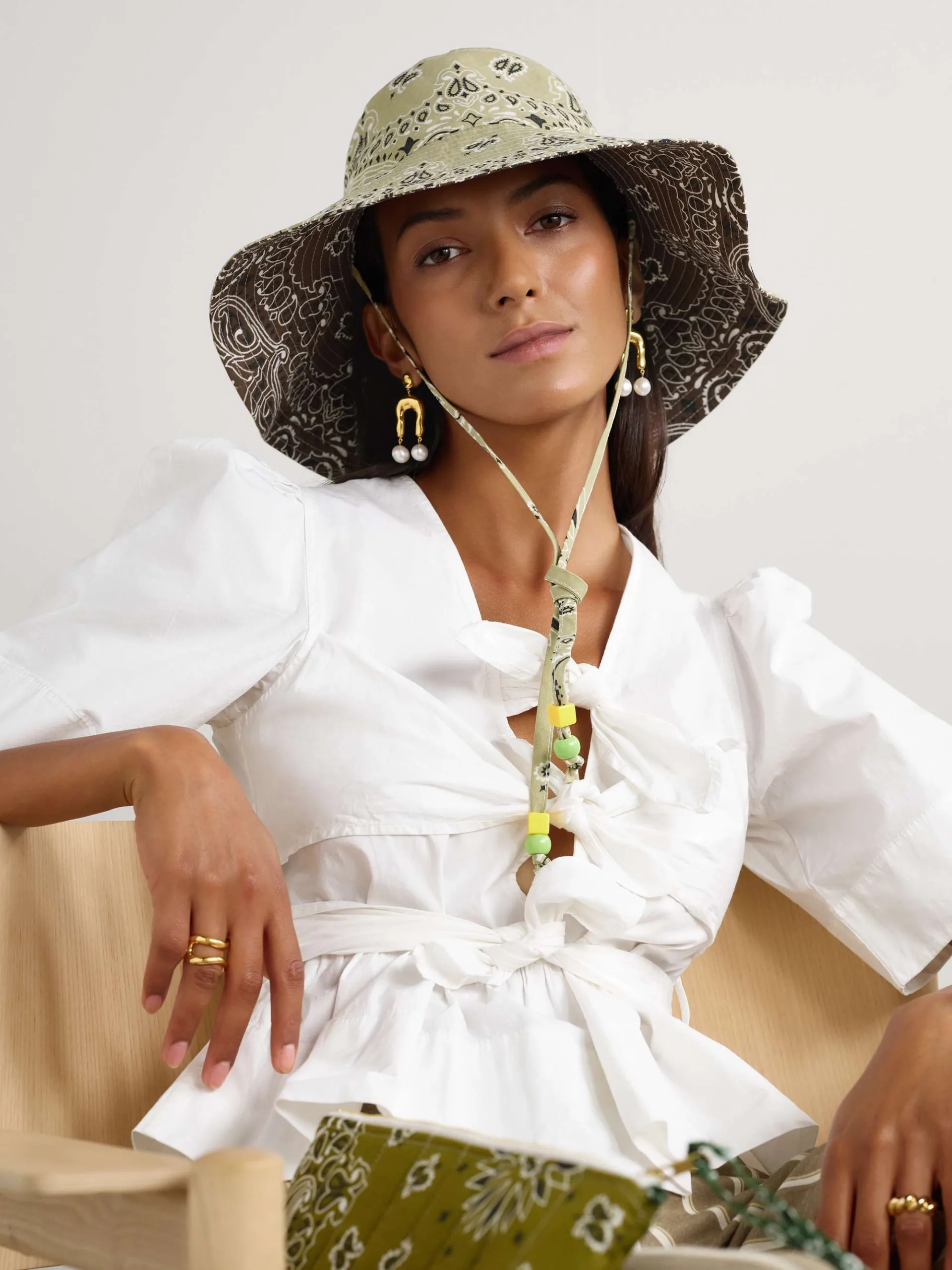 Call It By Your Name Capeline Reversible Cotton Green Bucket Hat