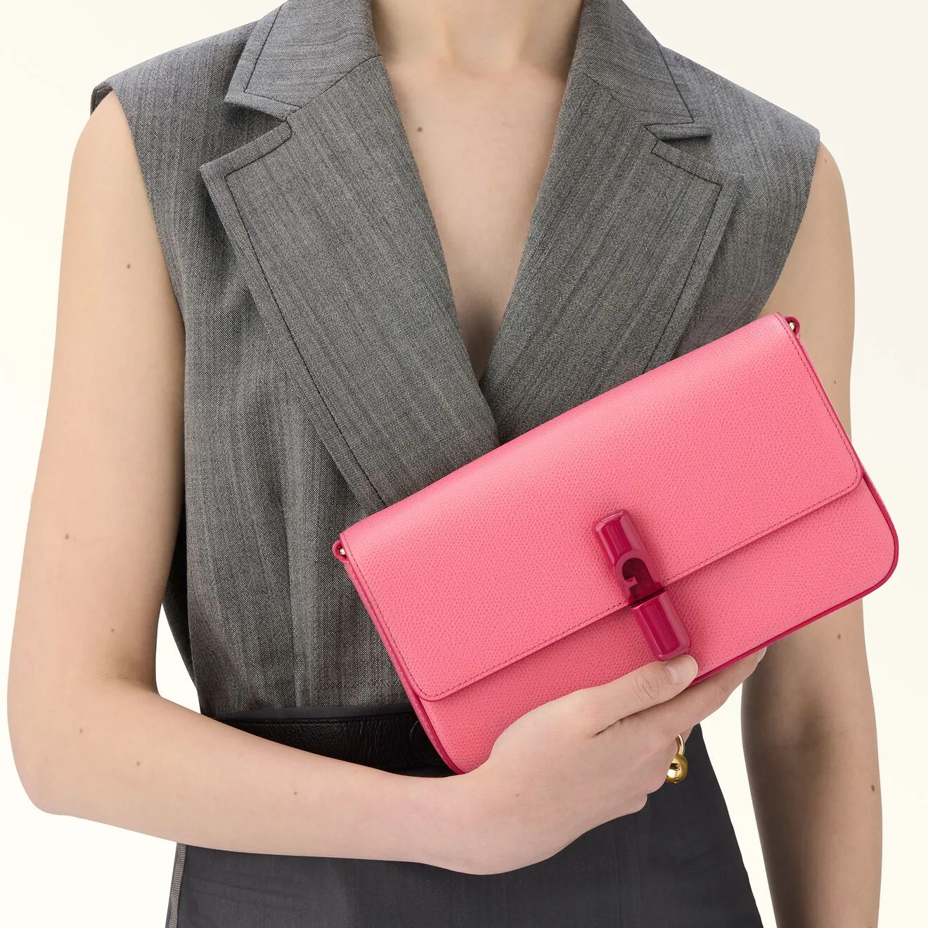 Furla Iride Flamingo Leather Crossbody Bag