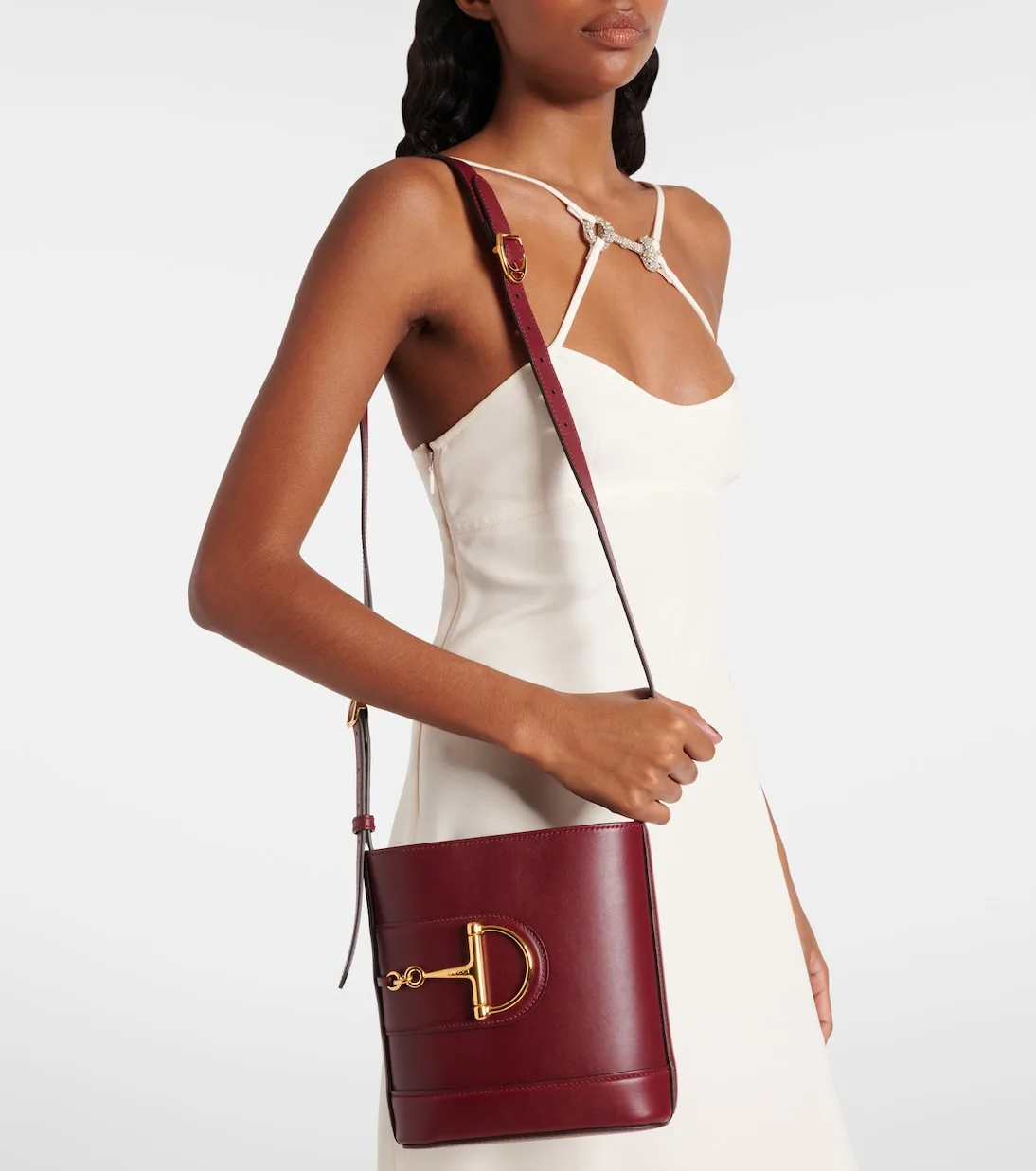 Gucci 73 Small Burgundy Leather Bucket Bag