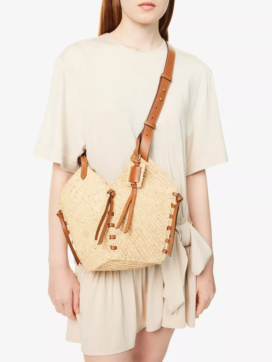 Isabel Marant Tampa Small Natural Raffia Shoulder Bag