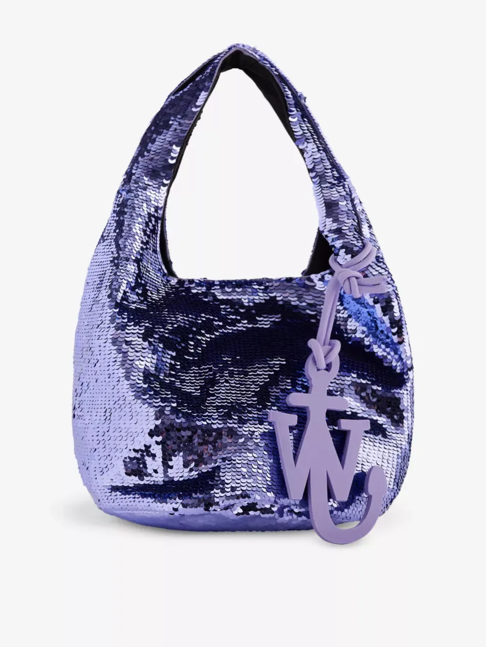 JW Anderson Sequined embellished mini Plastic-Blend Lavender Bag