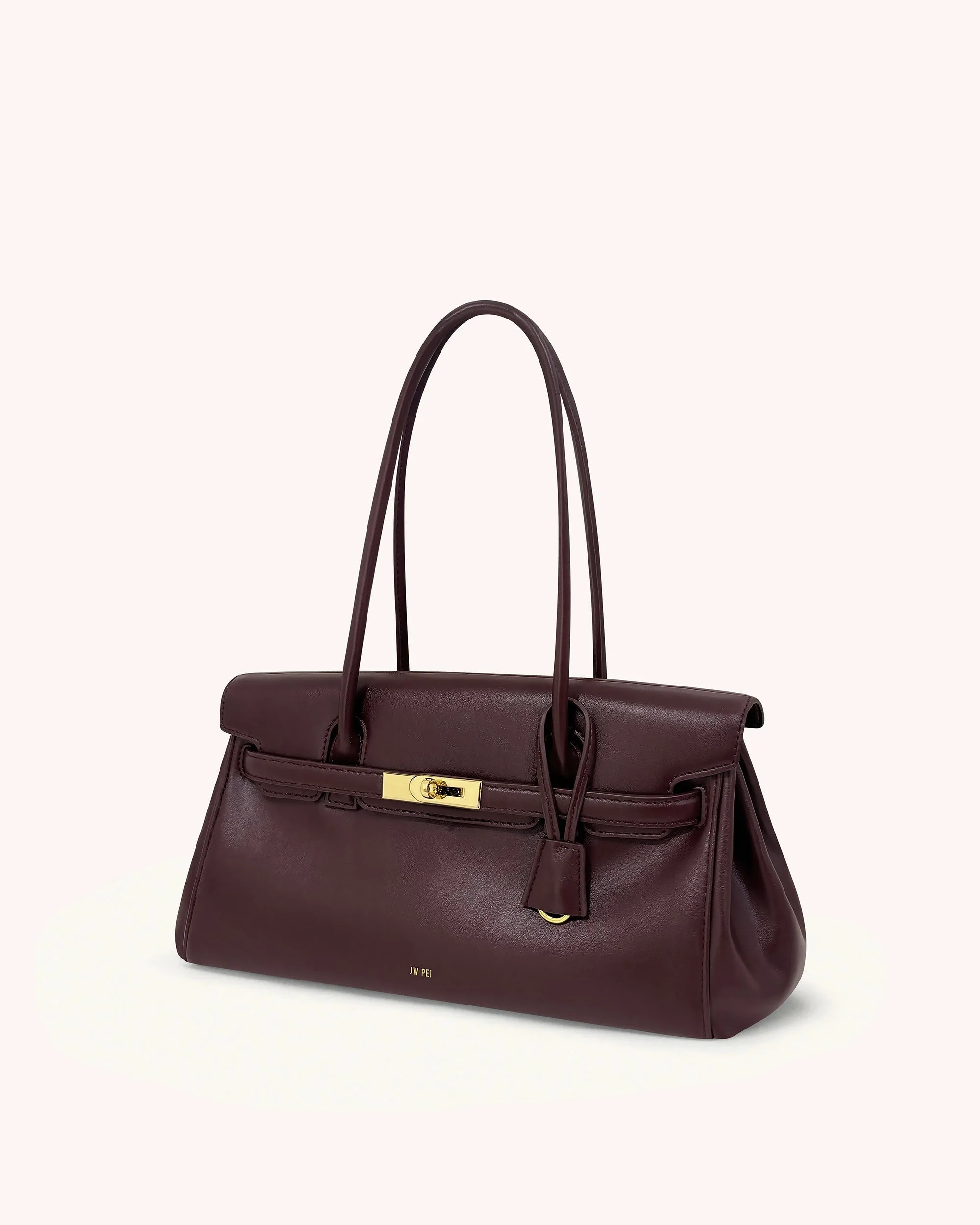 JW Pei Yara Deep Burgundy Vegan Leather Shoulder Bag