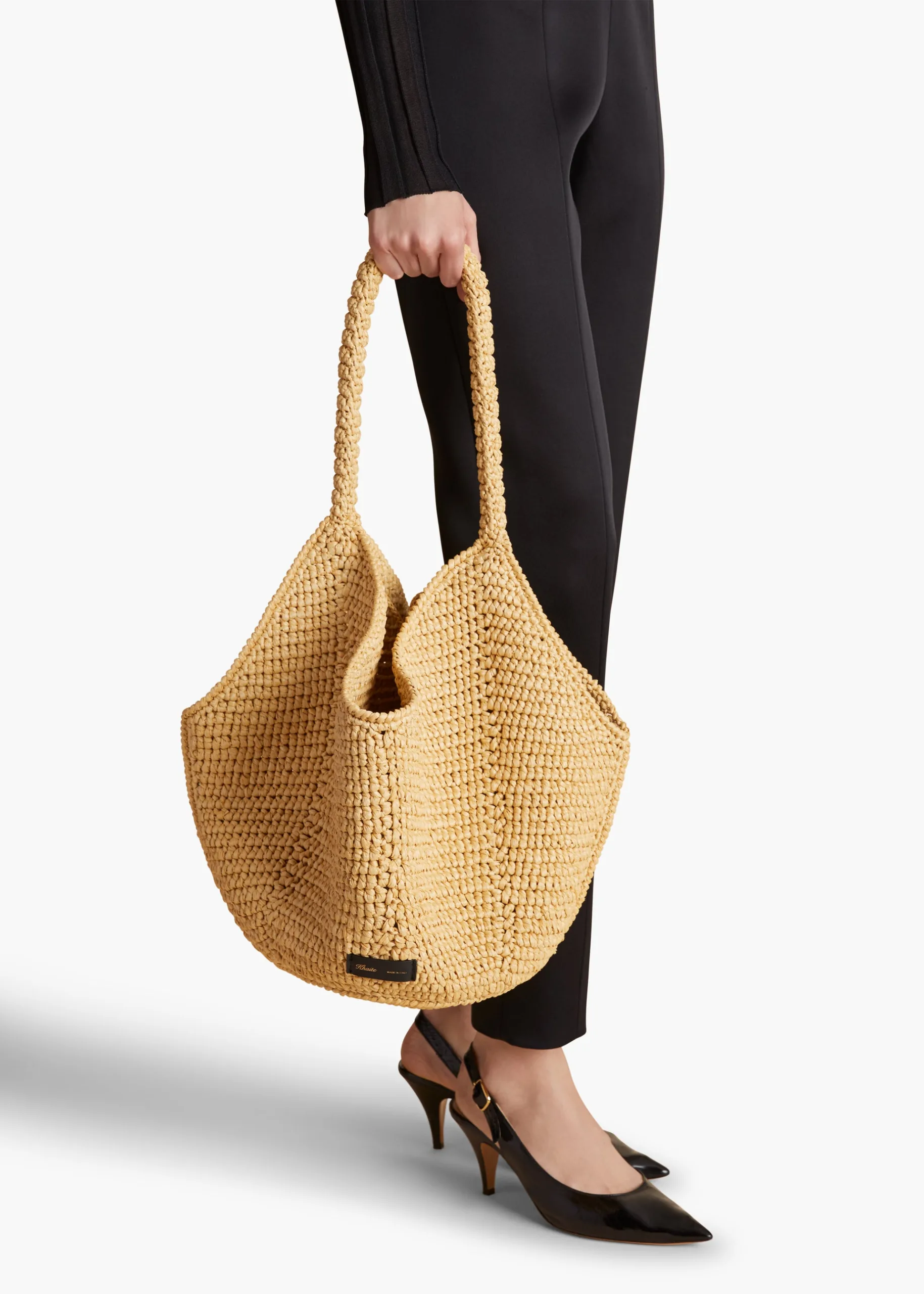 Khaite Medium Natural Raffia Lotus Tote
