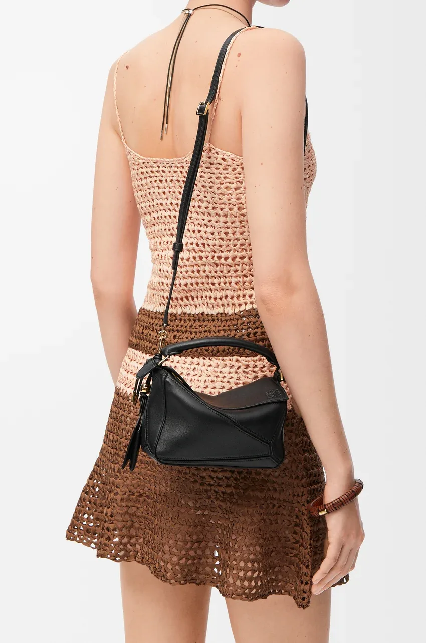 Loewe Mini Featherlight Puzzle Bag Black Nappa Lambskin