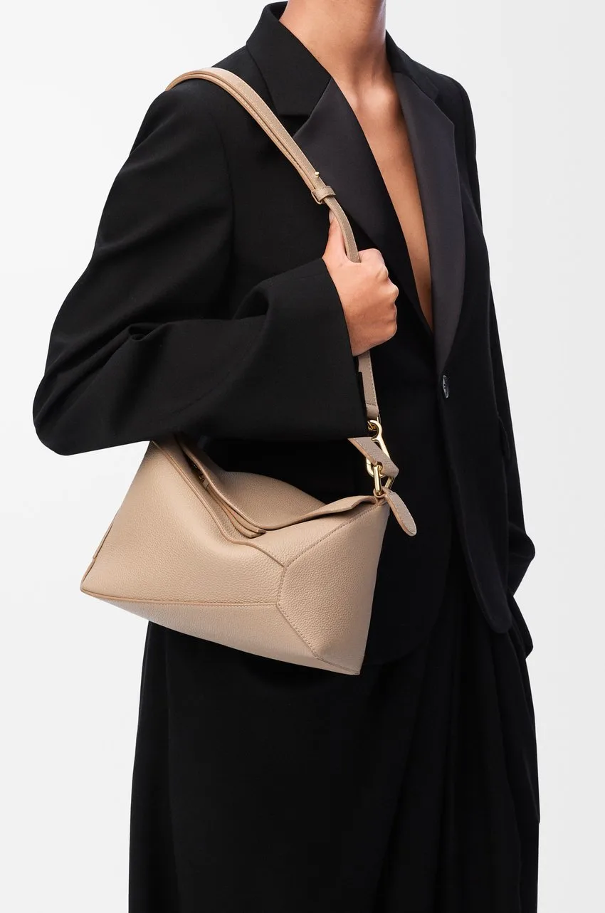 Loewe Small Puzzle Bag in Soft Grained Sand Calfskin
