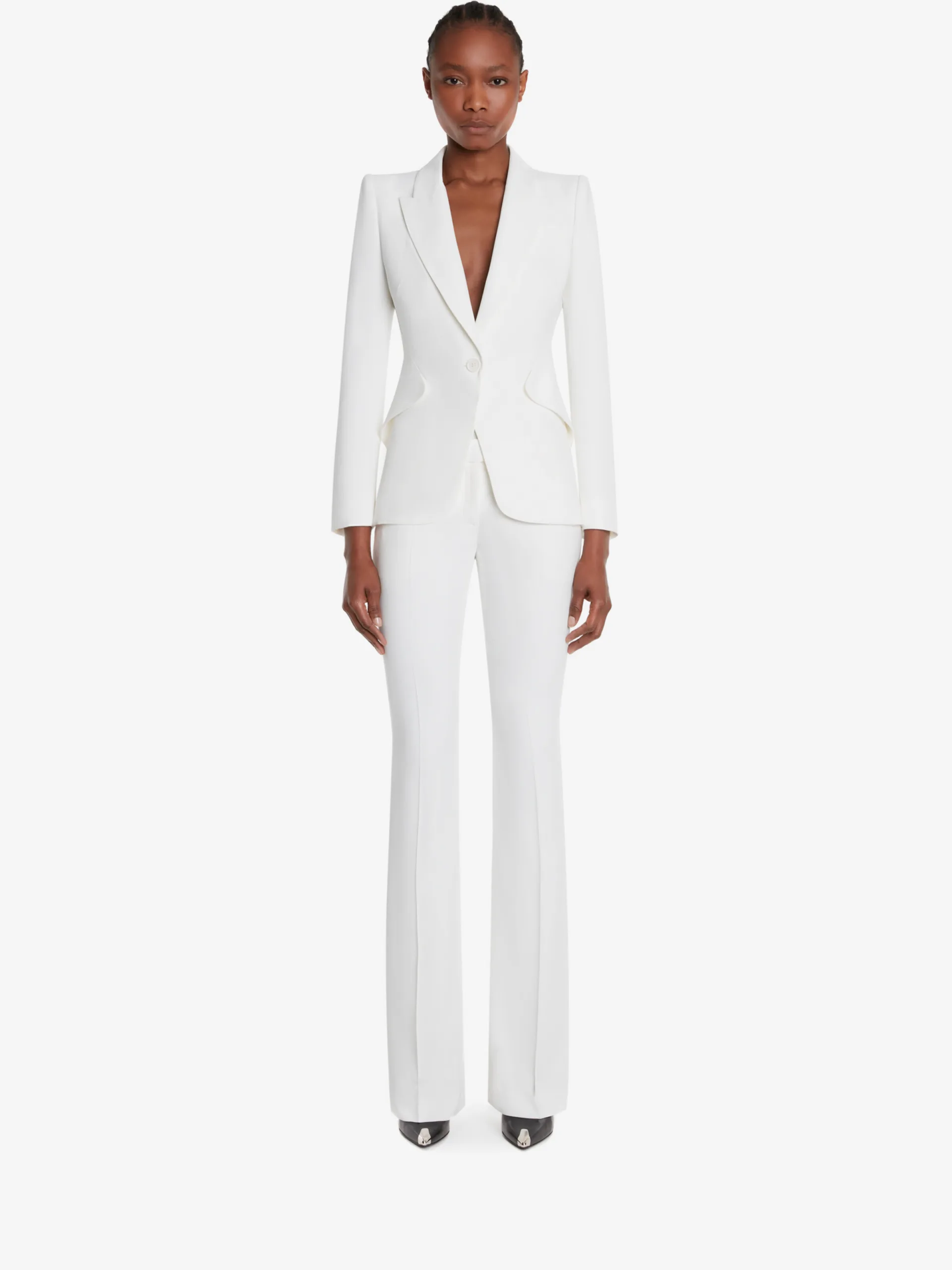 McQueen Narrow Bootcut Trousers Light Ivory