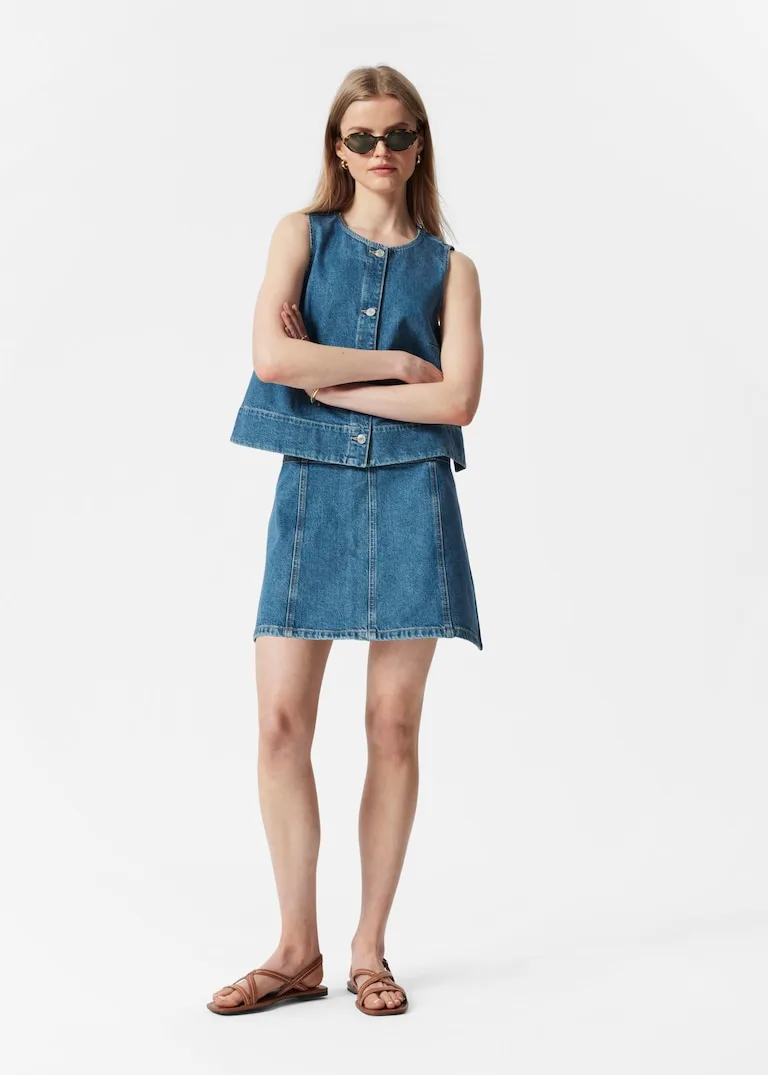 & Other Stories Blue Denim Mini Skirt