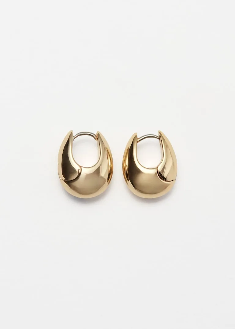 & Other Stories Gold Oval Bell Hoops