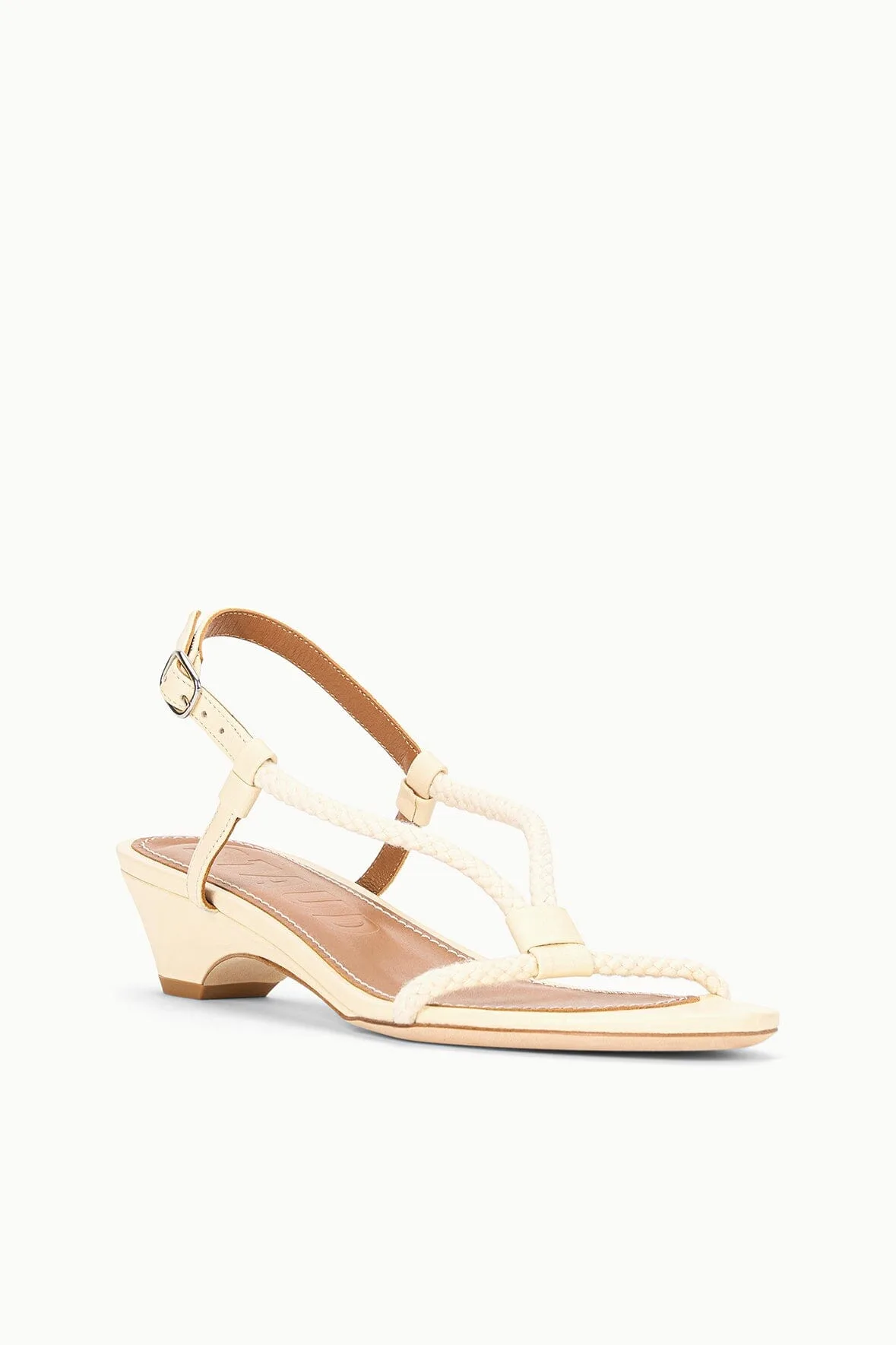 Staud Eden Cream Kitten Heel Sandals