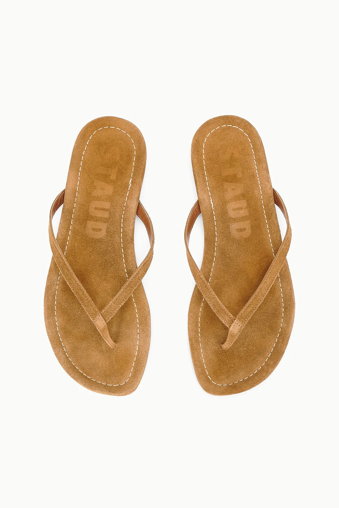 Staud Freja Tan Thong Sandals