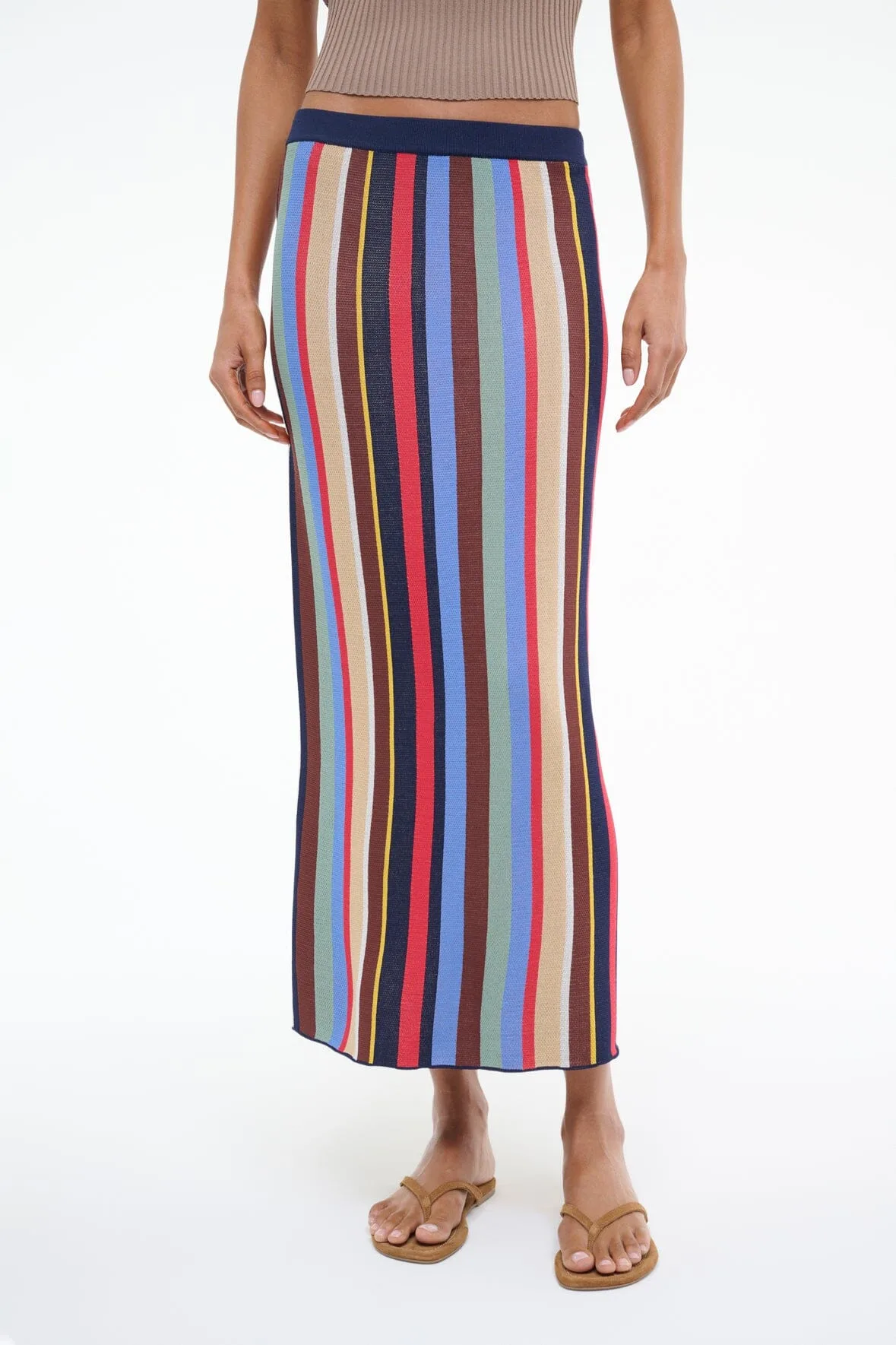 Staud Karina Market Stripe Knit Skirt