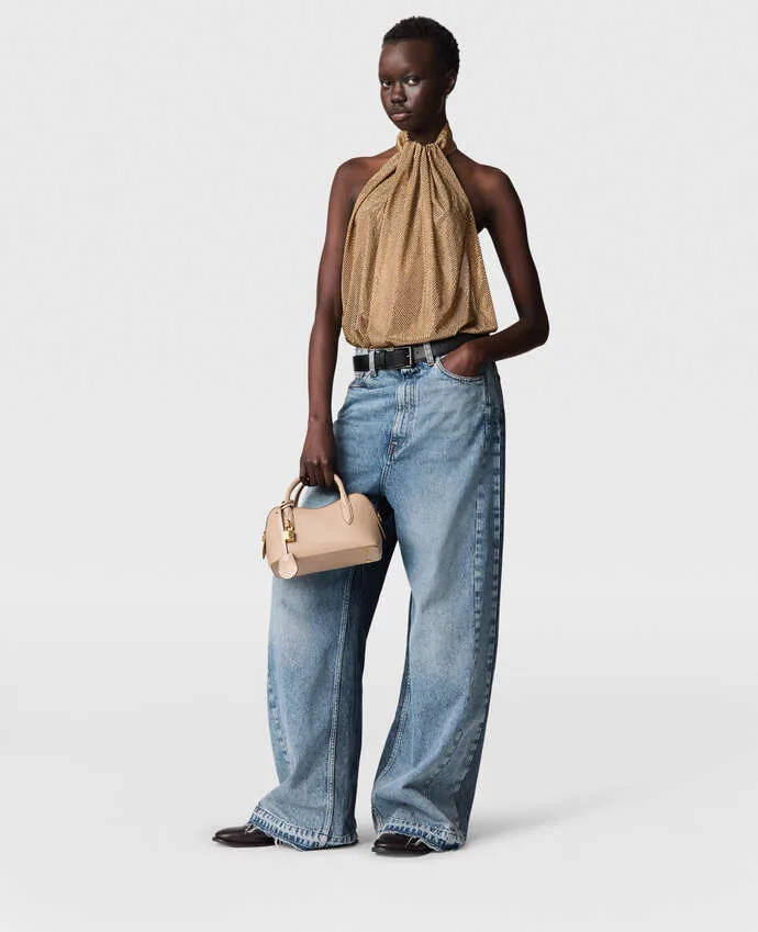 Stella McCartney Blue Two-tone Washed Slouchy Straight Leg Jeans