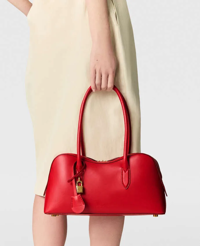 Stella McCartney Ryder Lipstick Red Vegan Leather Shoulder Bag