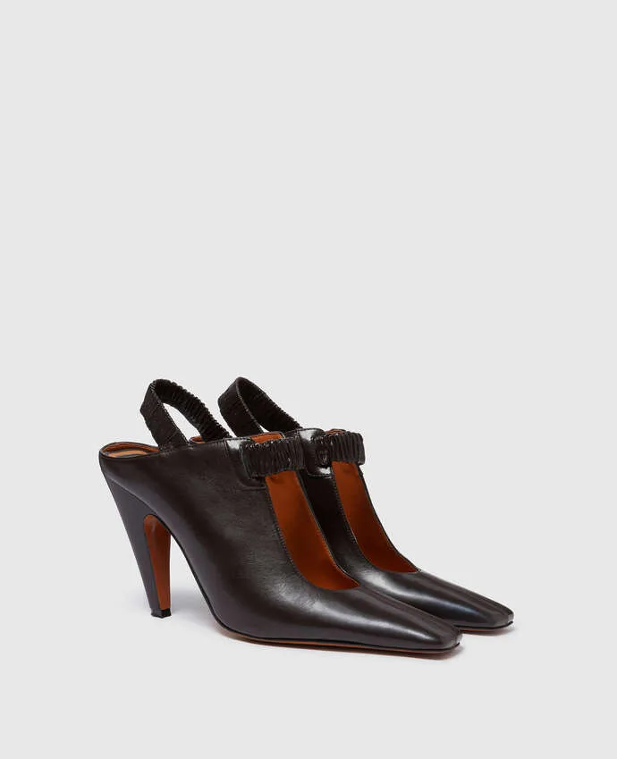 Stella McCartney Stella Spur Black Vegan Leather Slingbacks
