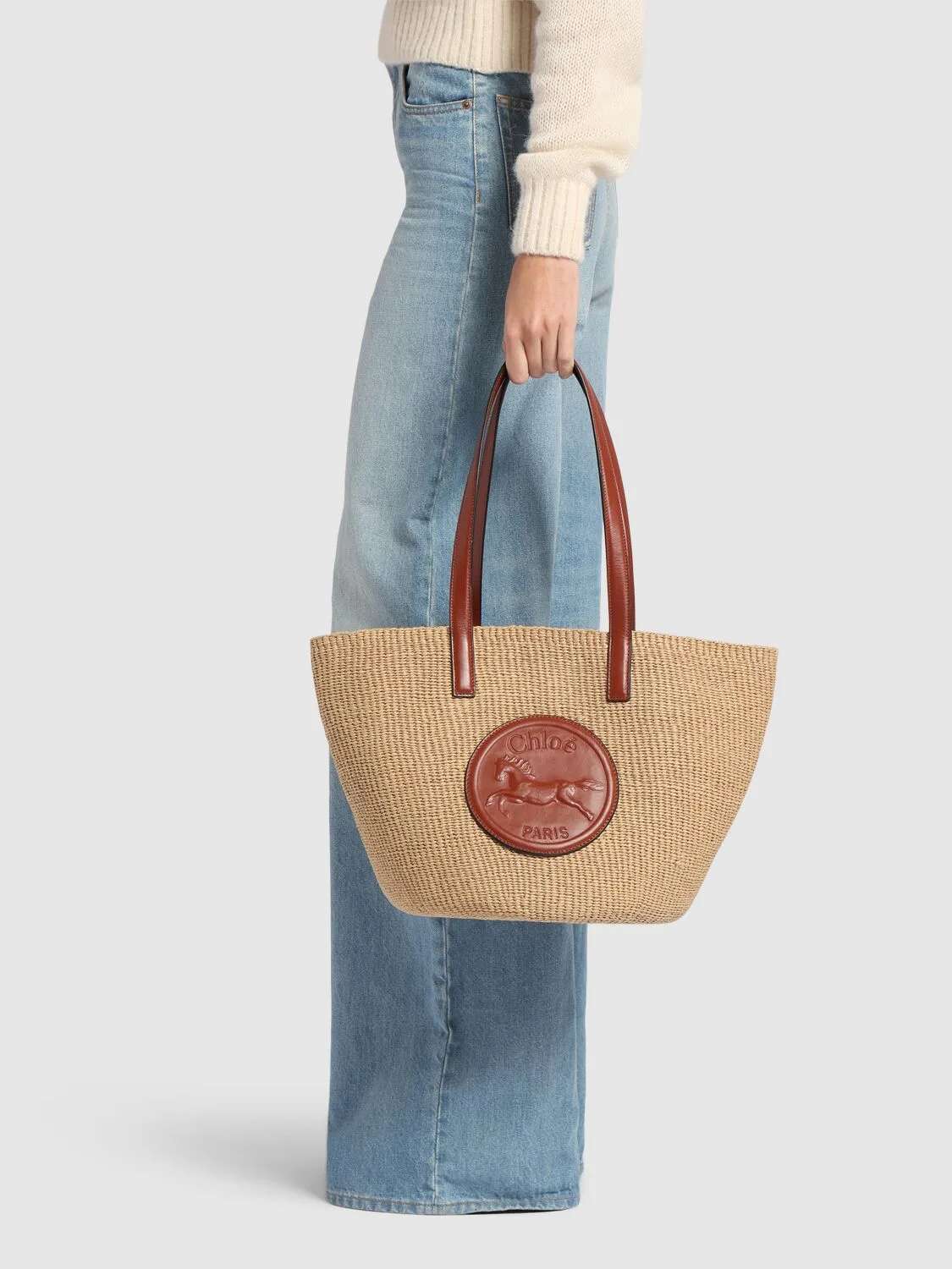Chloé Horse Medallion Brown Paper Tote