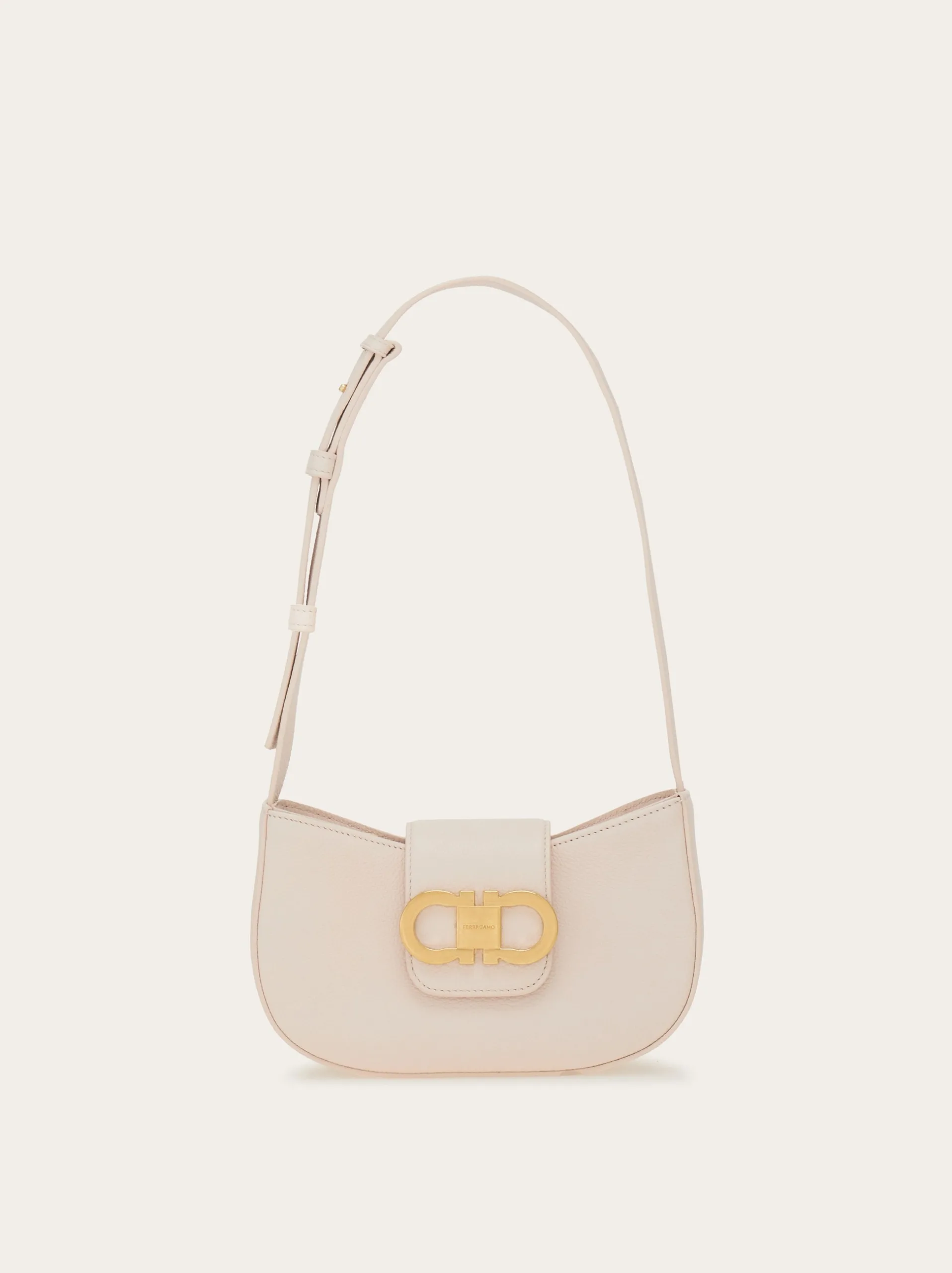 Ferragamo Double Gancini Ballet Pink Leather Mini Shoulder Bag