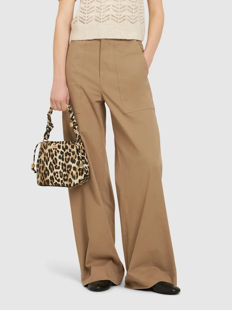 Ganni Bou Leopard Printed Bucket Bag