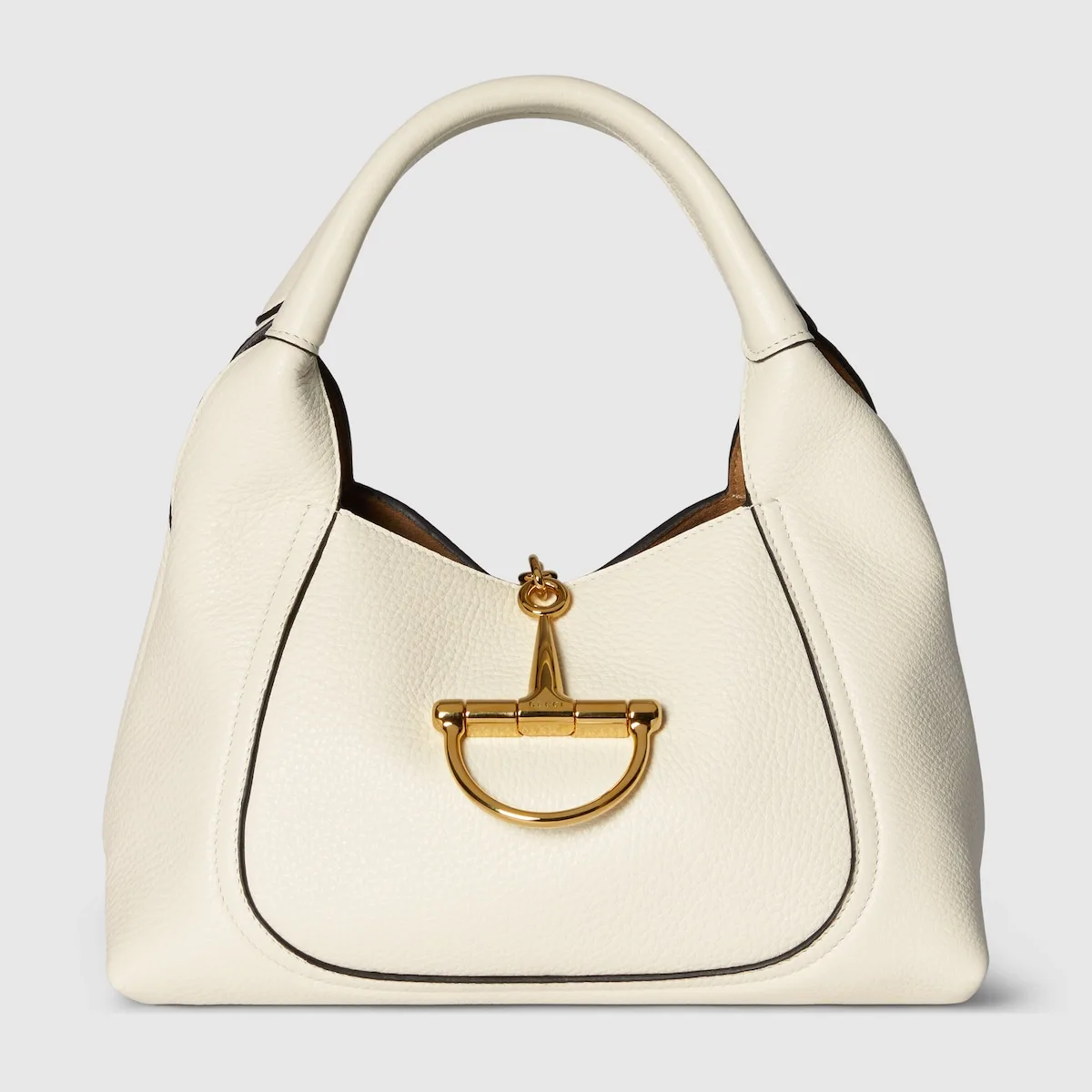 Gucci Softbit Medium White Leather Top Handle Bag