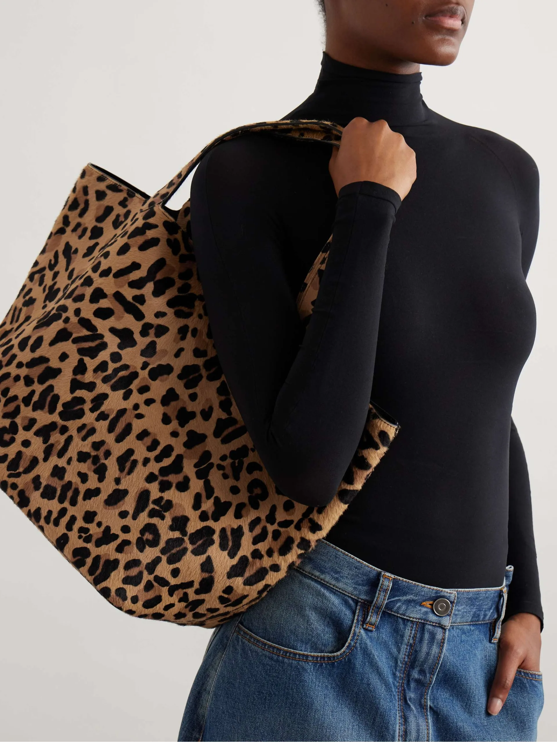 Alaïa Leopard Print Calf Hair Tote