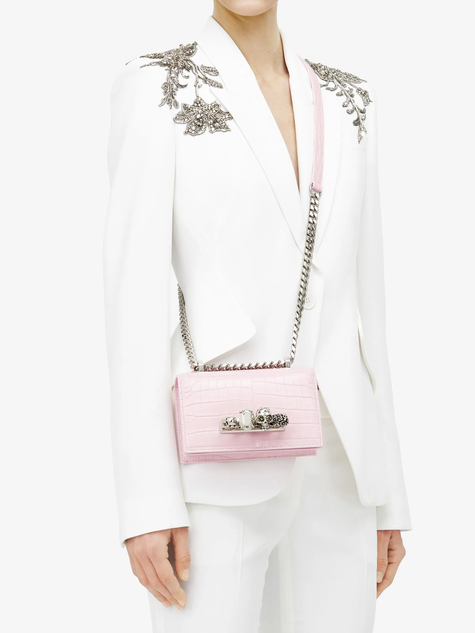 Alexander McQueen Mini Jewelled Pink Satchel