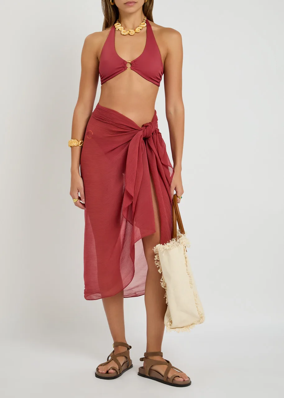 Away That Day Santorini Fine Knit Rosewood Sarong