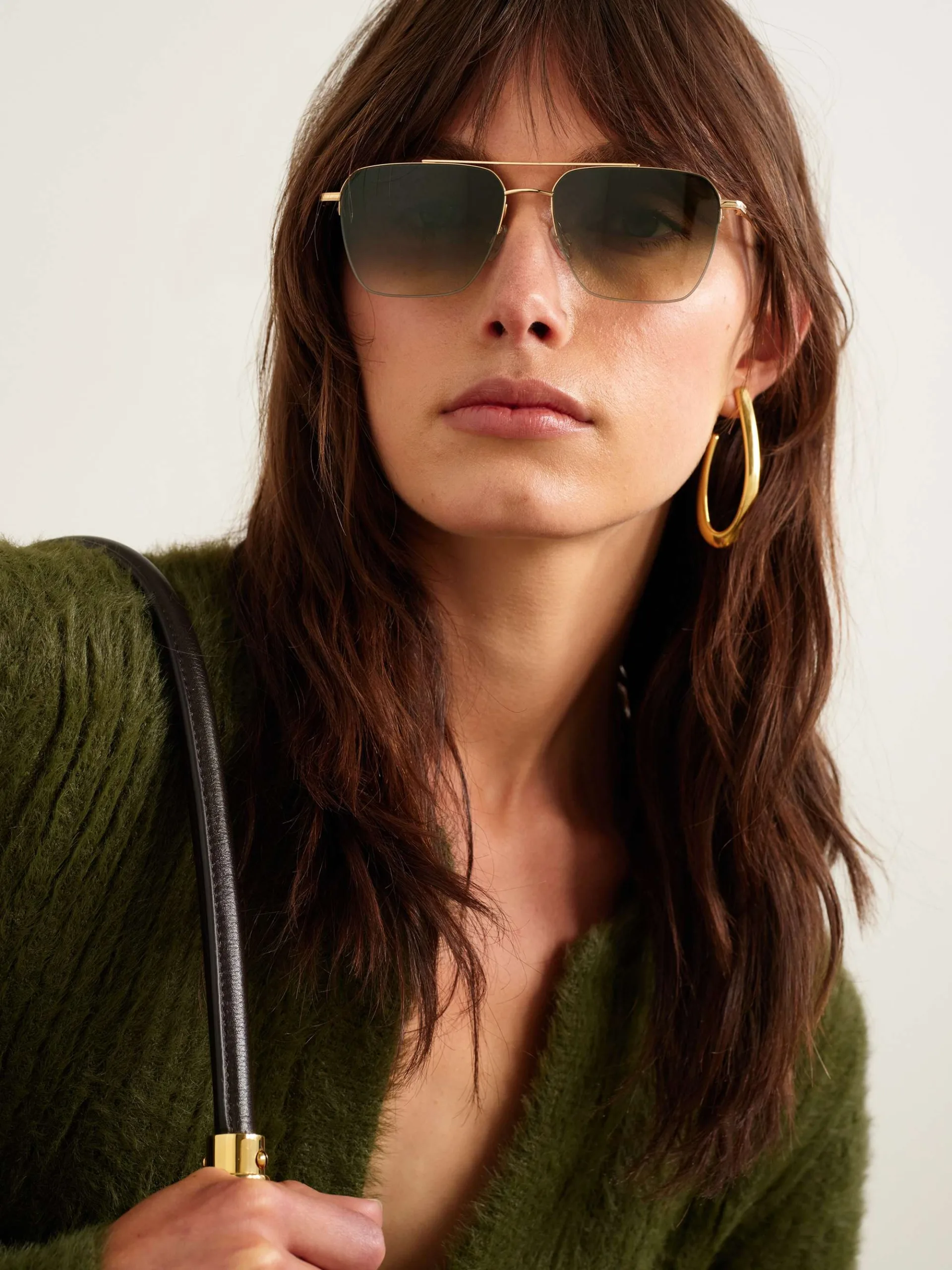 Barton Perreira Armstrong Aviator Gold Titanium Sunglasses