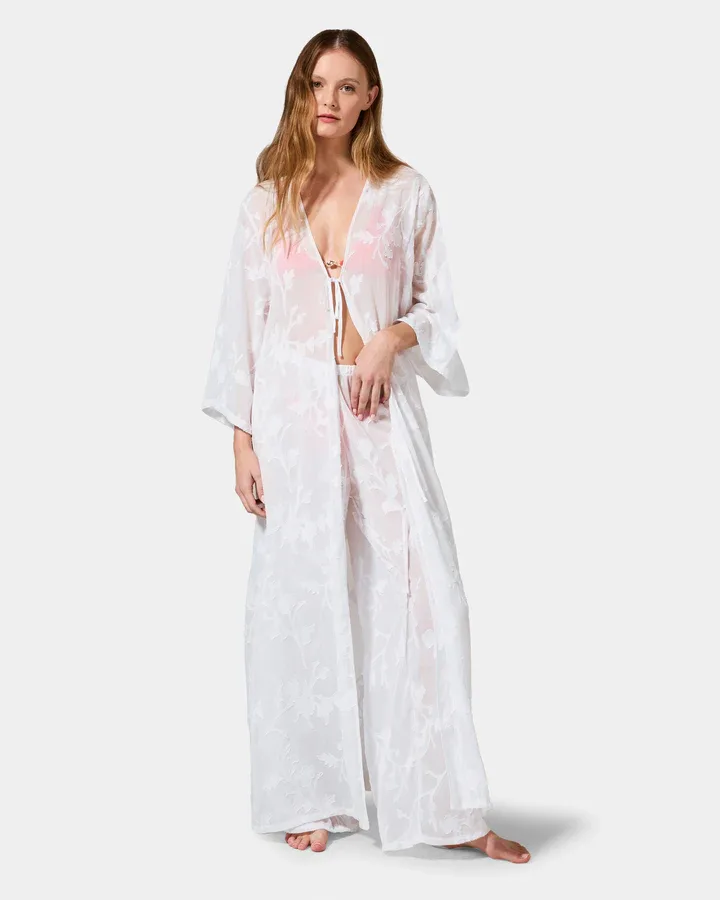 Bluebella Darla White Jacquard Kaftan