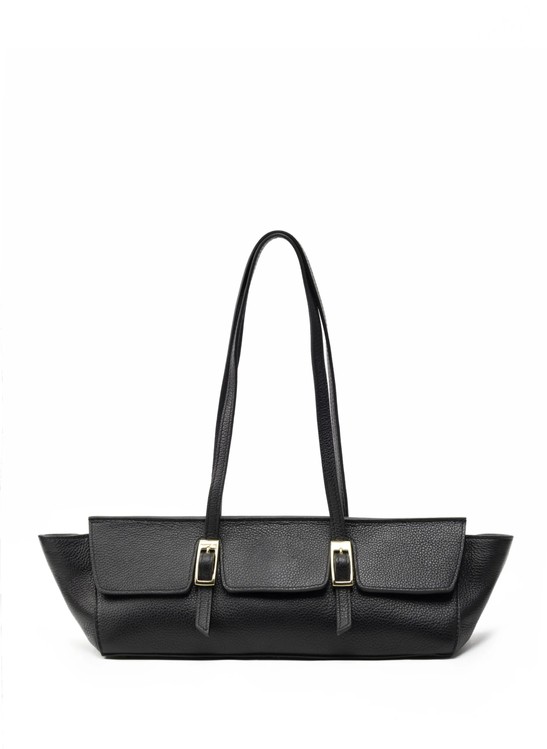Elleme Le Bateau Black Pebbled Leather Shoulder Bag