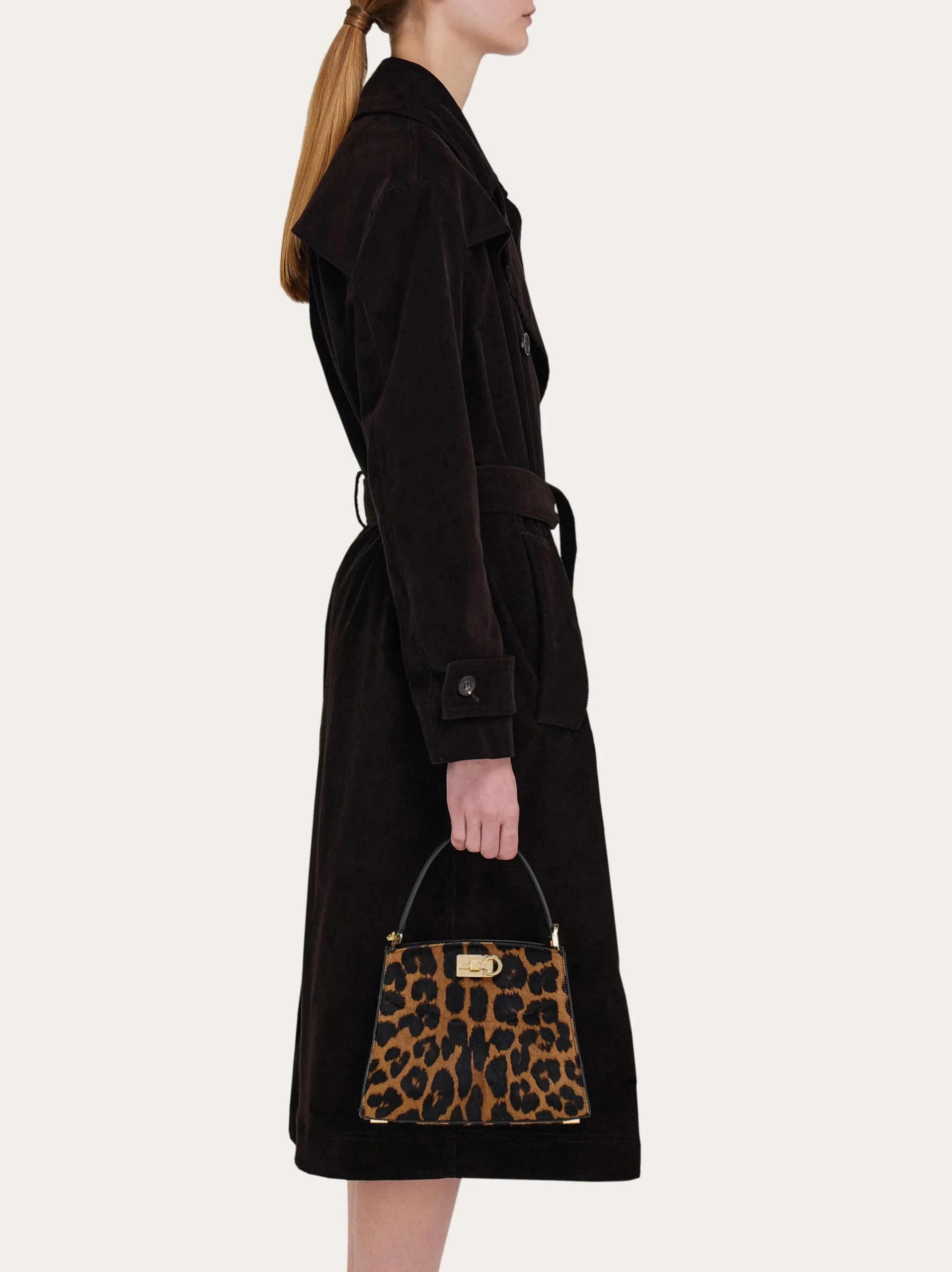 Ferragamo Studio Box Xtra Small Animal Print Shoulder Bag