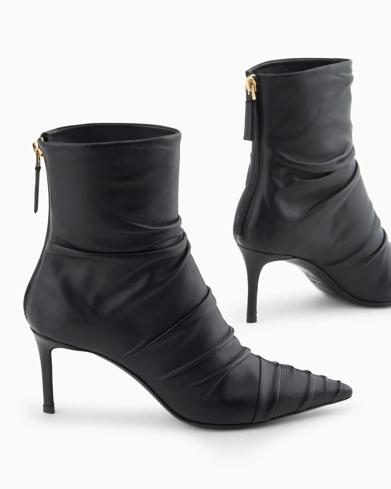 Giorgio Armani Black Nappa Leather Ankle Boots