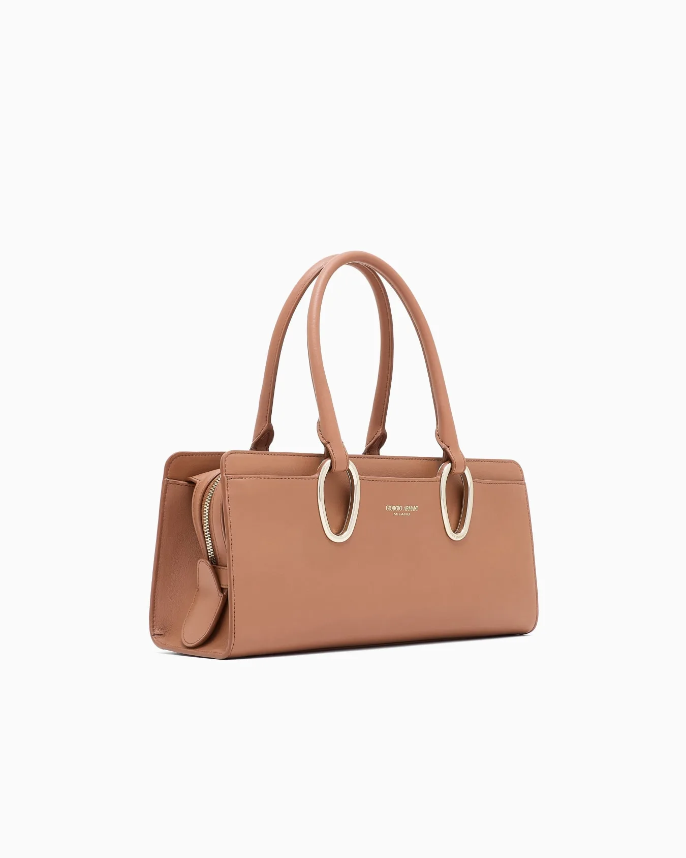 Giorgio Armani Brown Leather Bauletto Bag