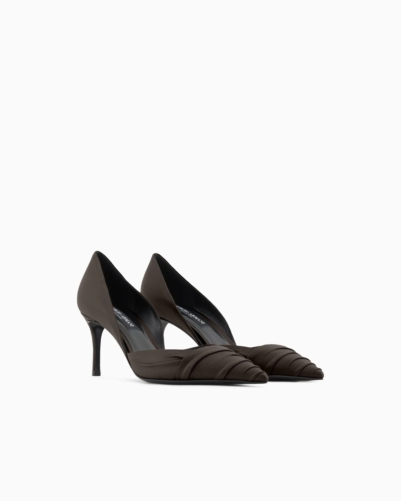 Giorgio Armani Grey Nappa Leather Court Shoes