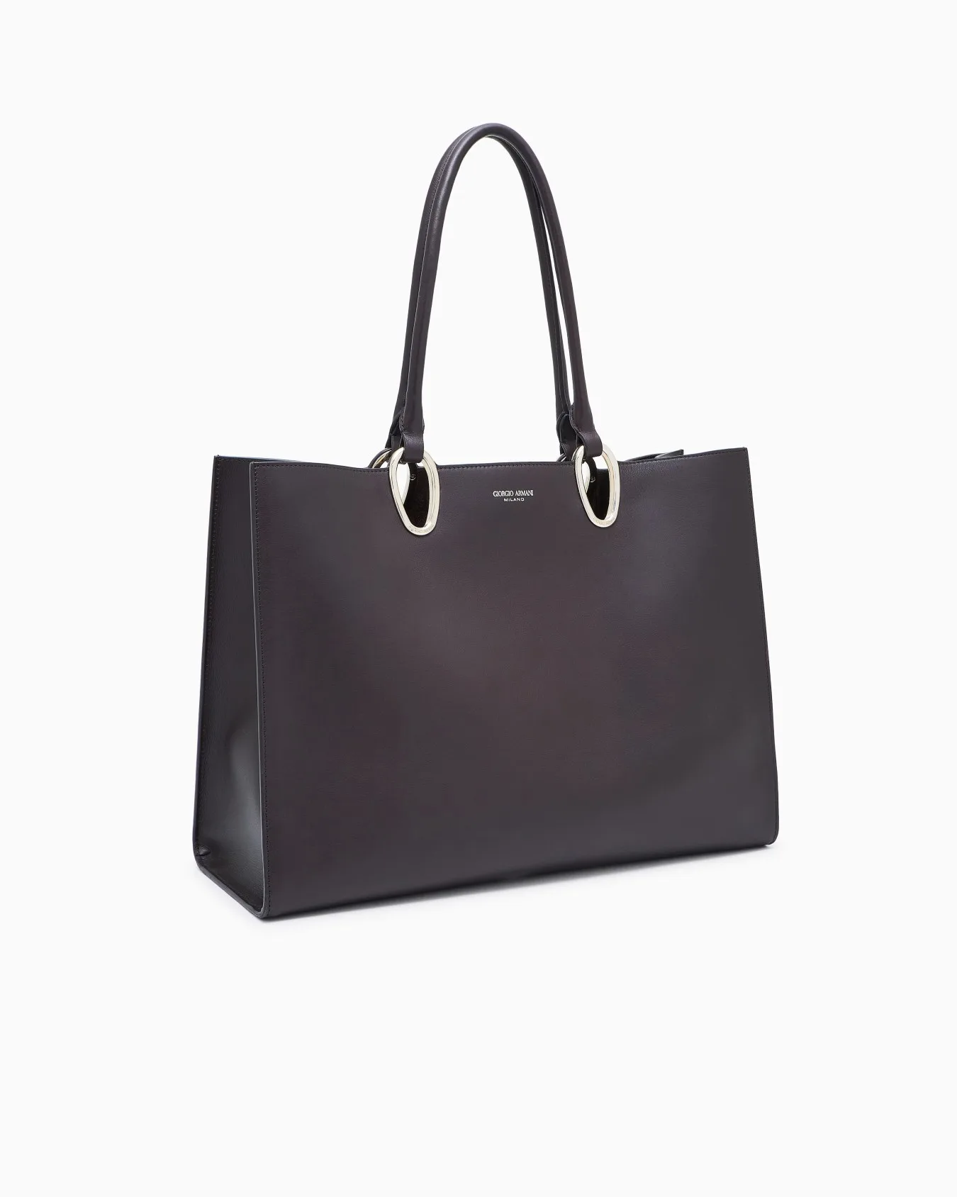 Giorgio Armani Medium Brown Leather Shopper Bag