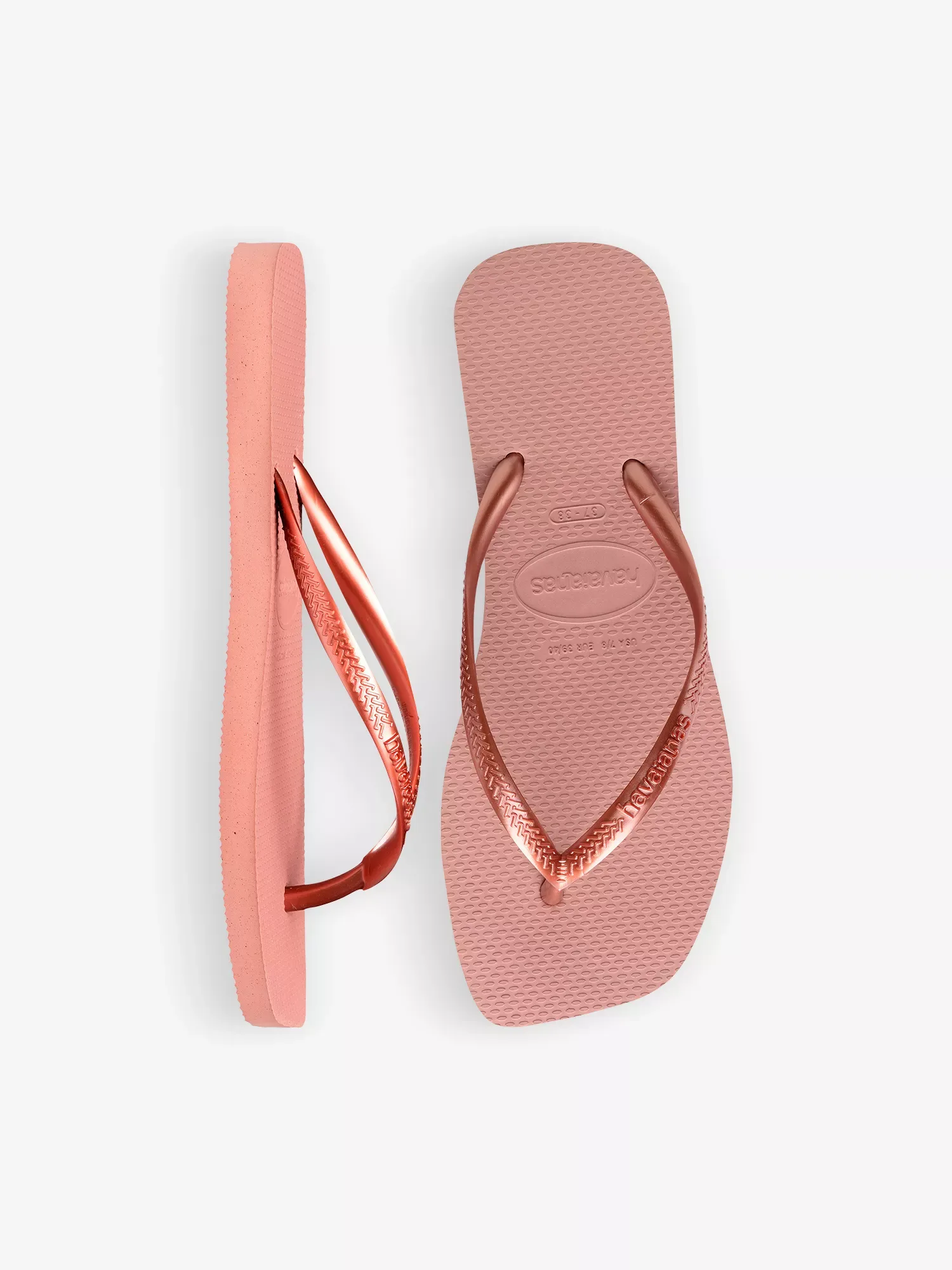 Havaianas Slim Square Toe Crocus Rose Flip Flops