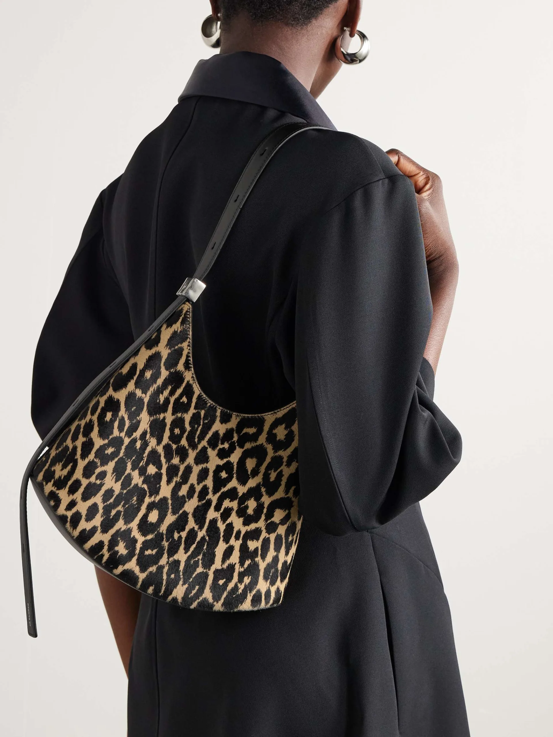 Jil Sander Eldorado Small Leopard Print Calf Hair Shoulder Bag