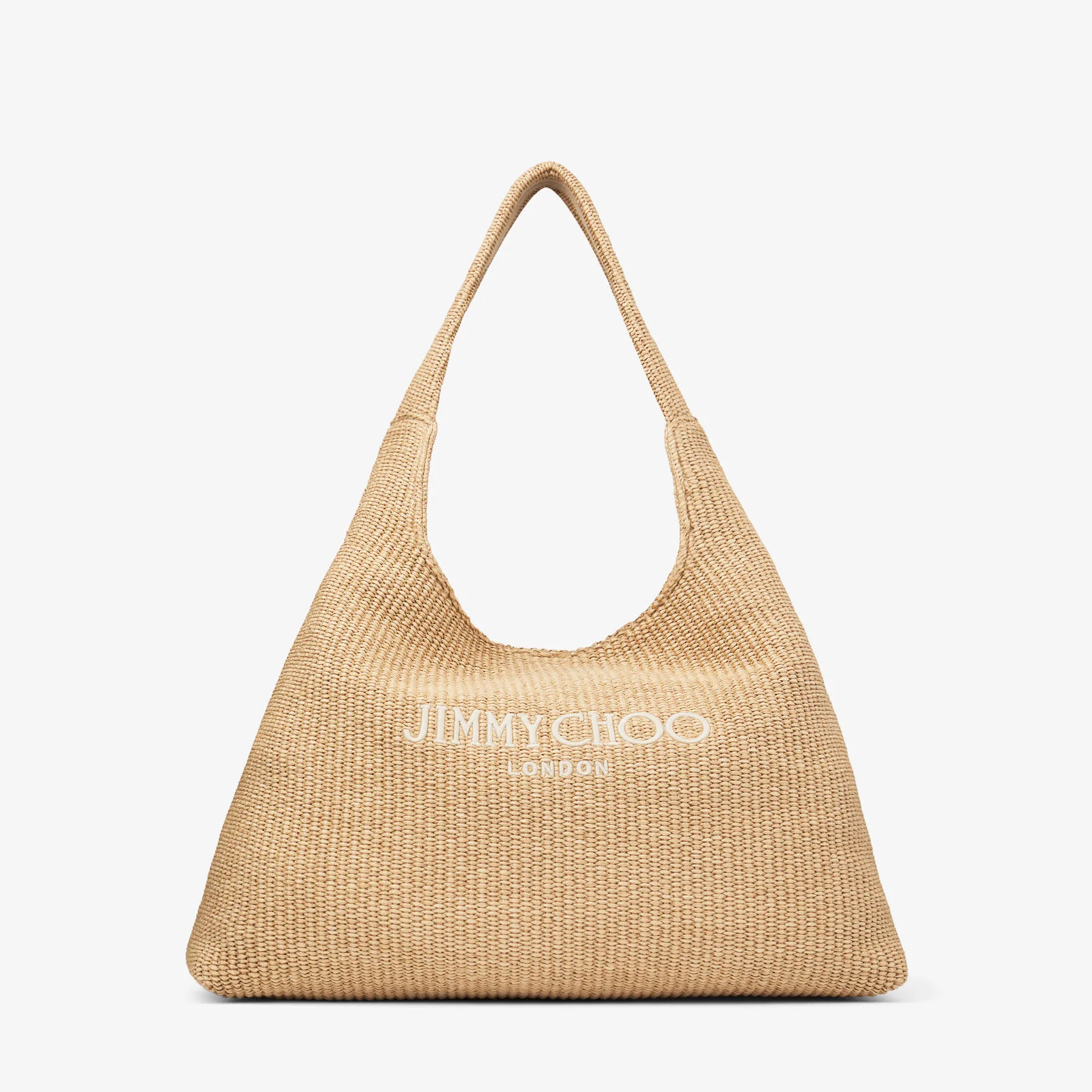 Jimmy Choo Beach Diamond Natural Raffia Large Shoulder Bag