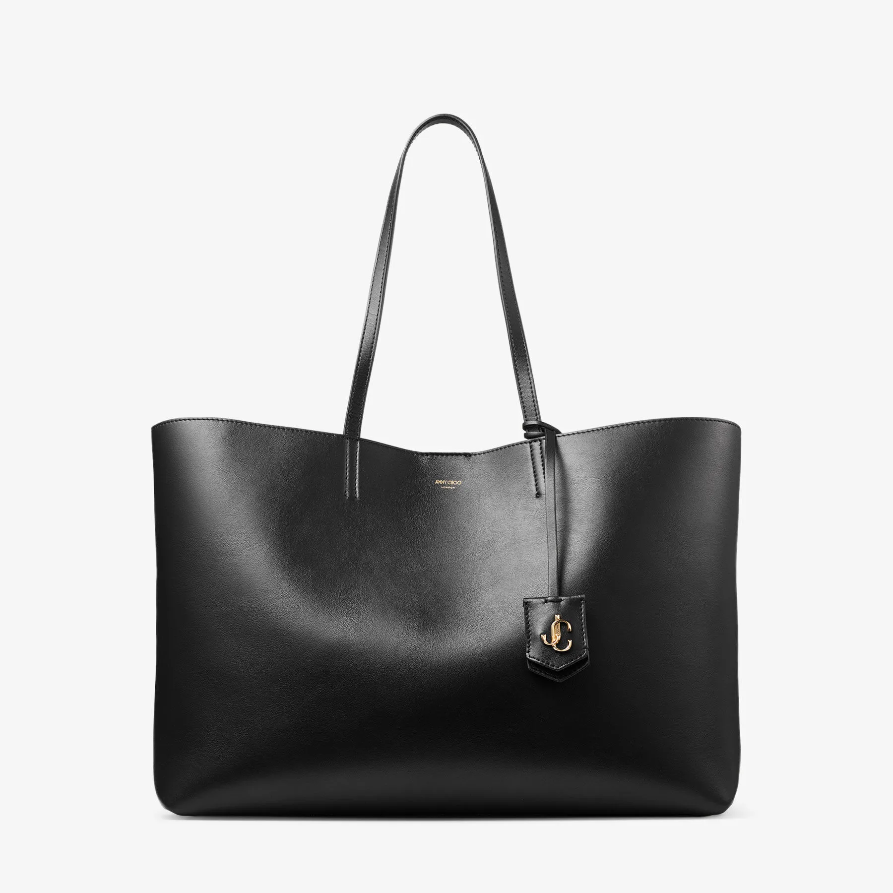 Jimmy Choo Nine2Five East West Black Smooth Calf Leather Tote