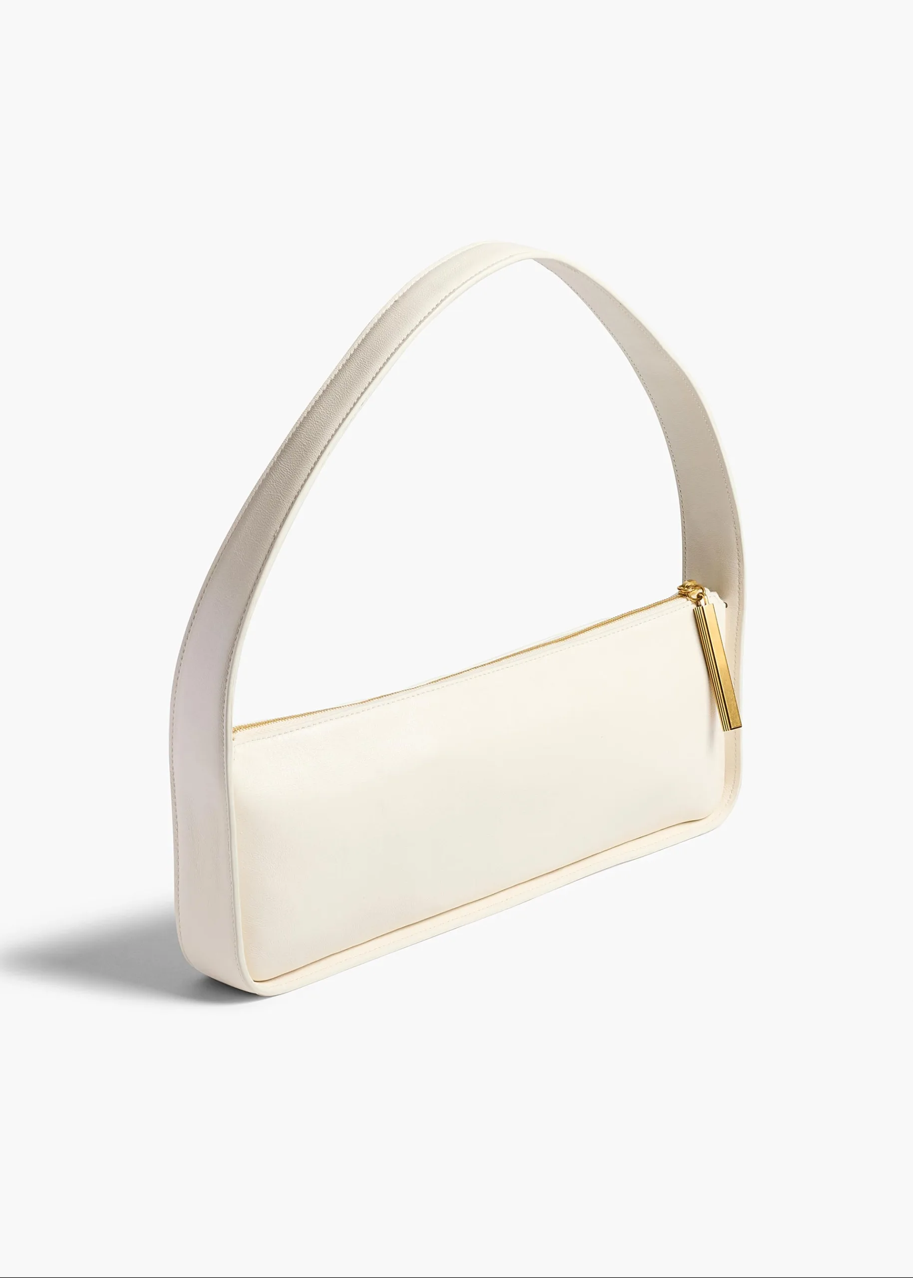 Khaite Lori Cream Crackle Patent Leather Baguette Bag