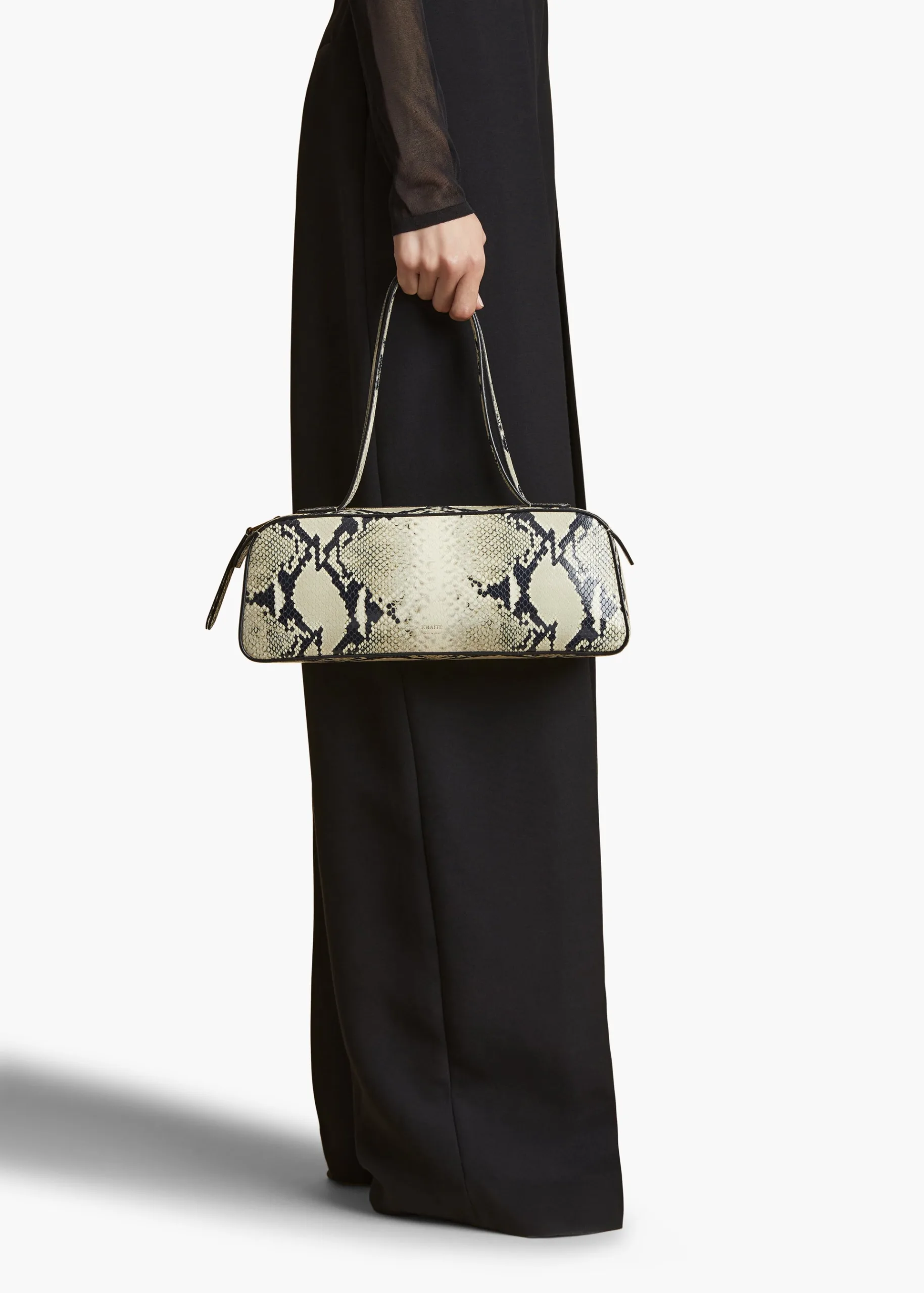 Khaite Simona Natural Python-Embossed Leather Shoulder Bag