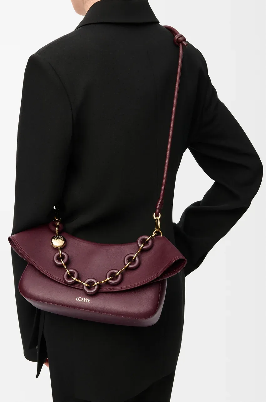Loewe Medium Ola Smooth Dark Burgundy Calfskin Shoulder Bag