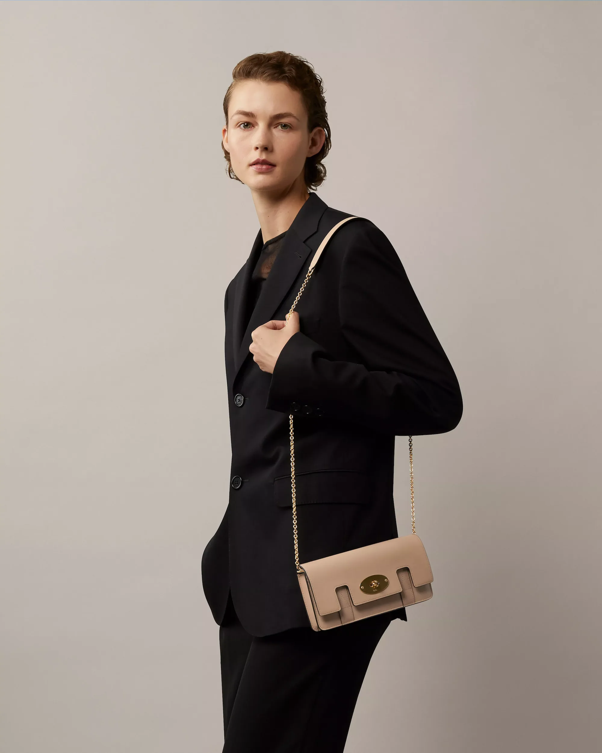 Mulberry East West Bayswater Maple Shiny Smooth Calf Leather Clutch
