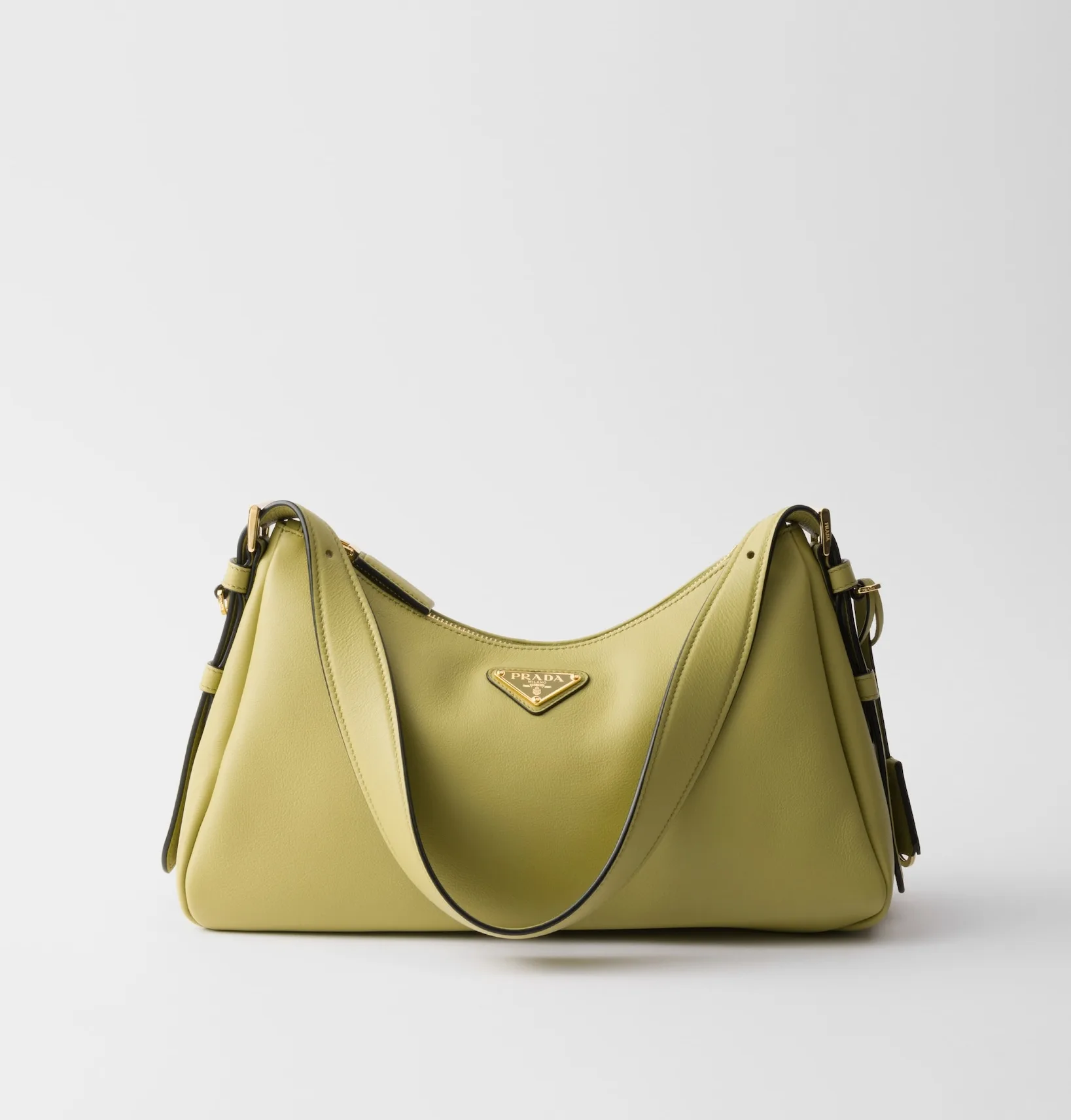 Prada Aimee Medium Pistachio Leather Shoulder Bag