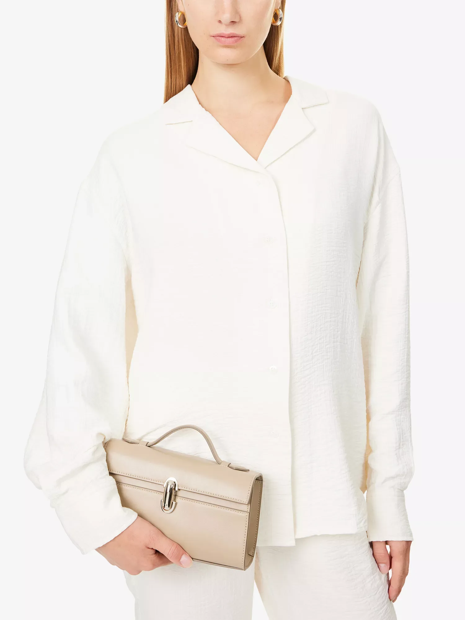 Savette Symmetry Pochette Clay Leather Top Handle Bag