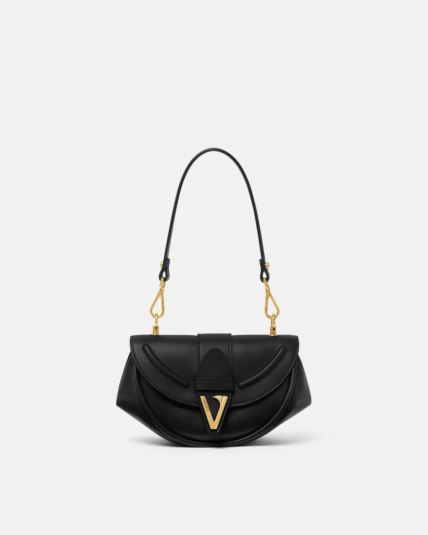 Versace Virtus Black & Gold Small Shoulder Bag