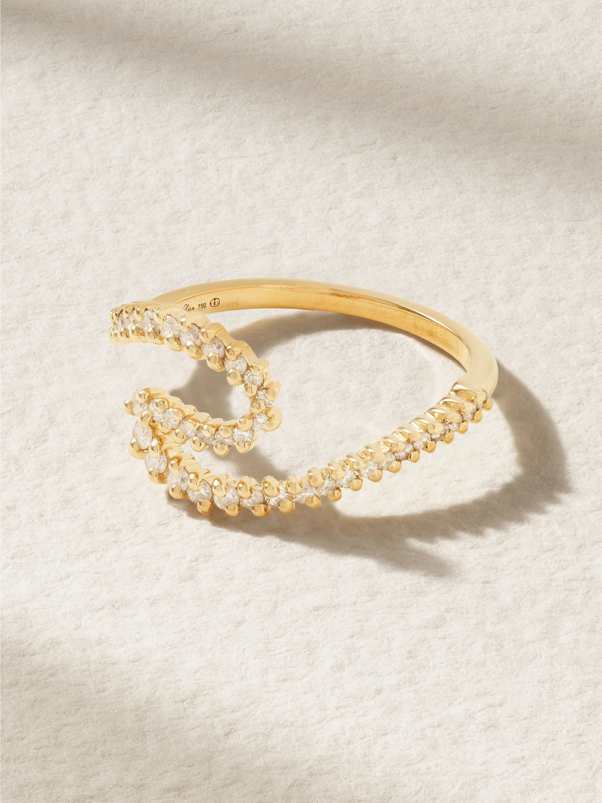 Yvonne Léon Bague Vague Surf Diamond Ring