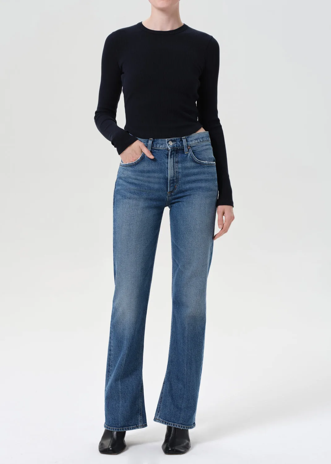 AGOLDE Mid Rise Kick Boot Stretch Curve Denim Jeans