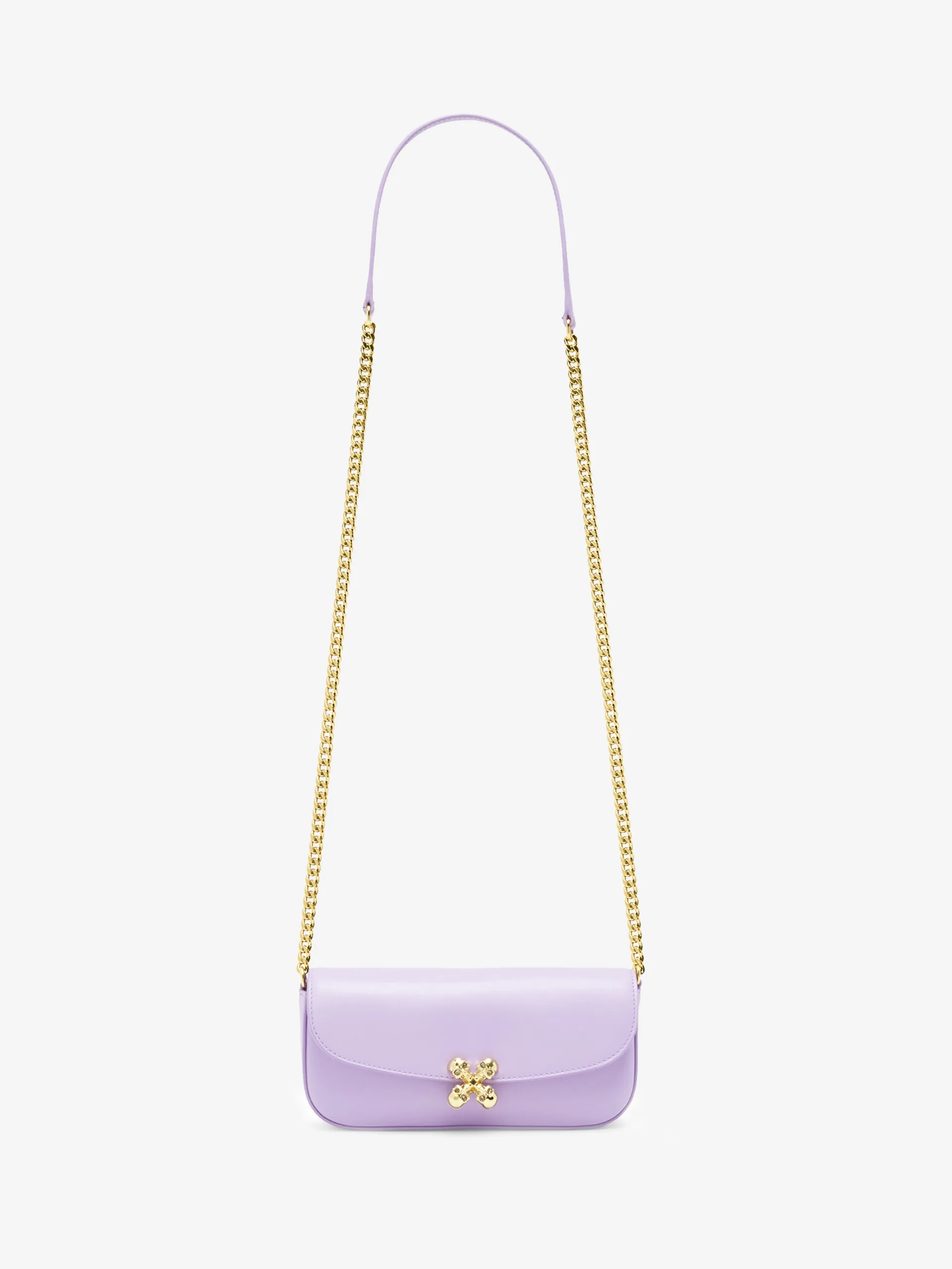 Alexander McQueen Small Skull Flower Lilac Leather Crossbody Bag