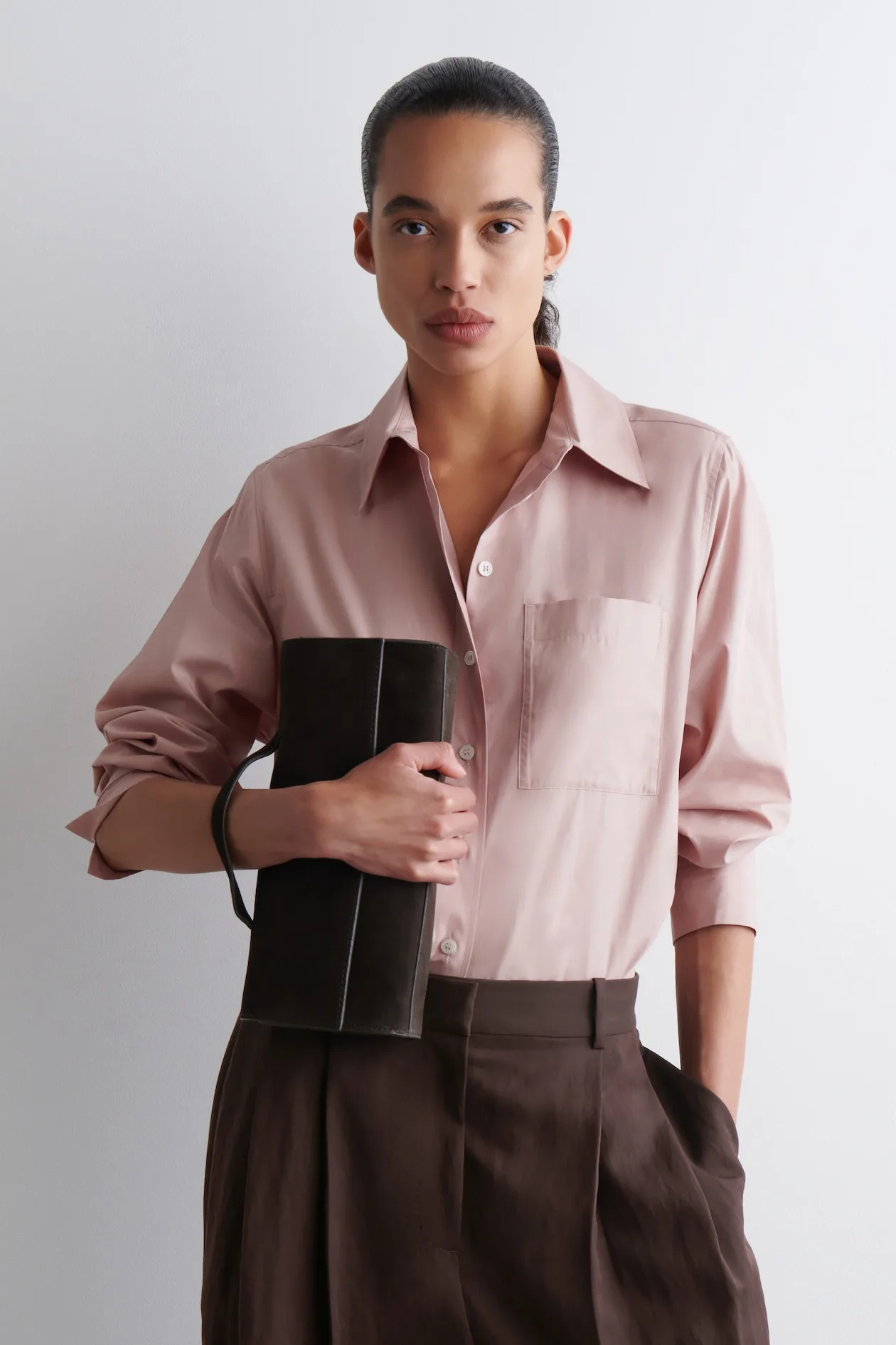 COS Tailored Pima Cotton Pink Shirt