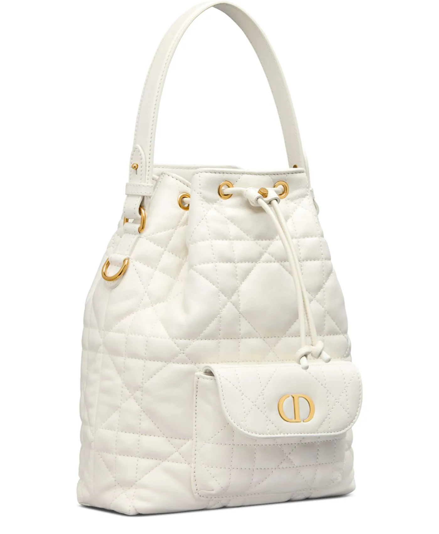Dior Small Dior Caro Bucket Bag in Latte